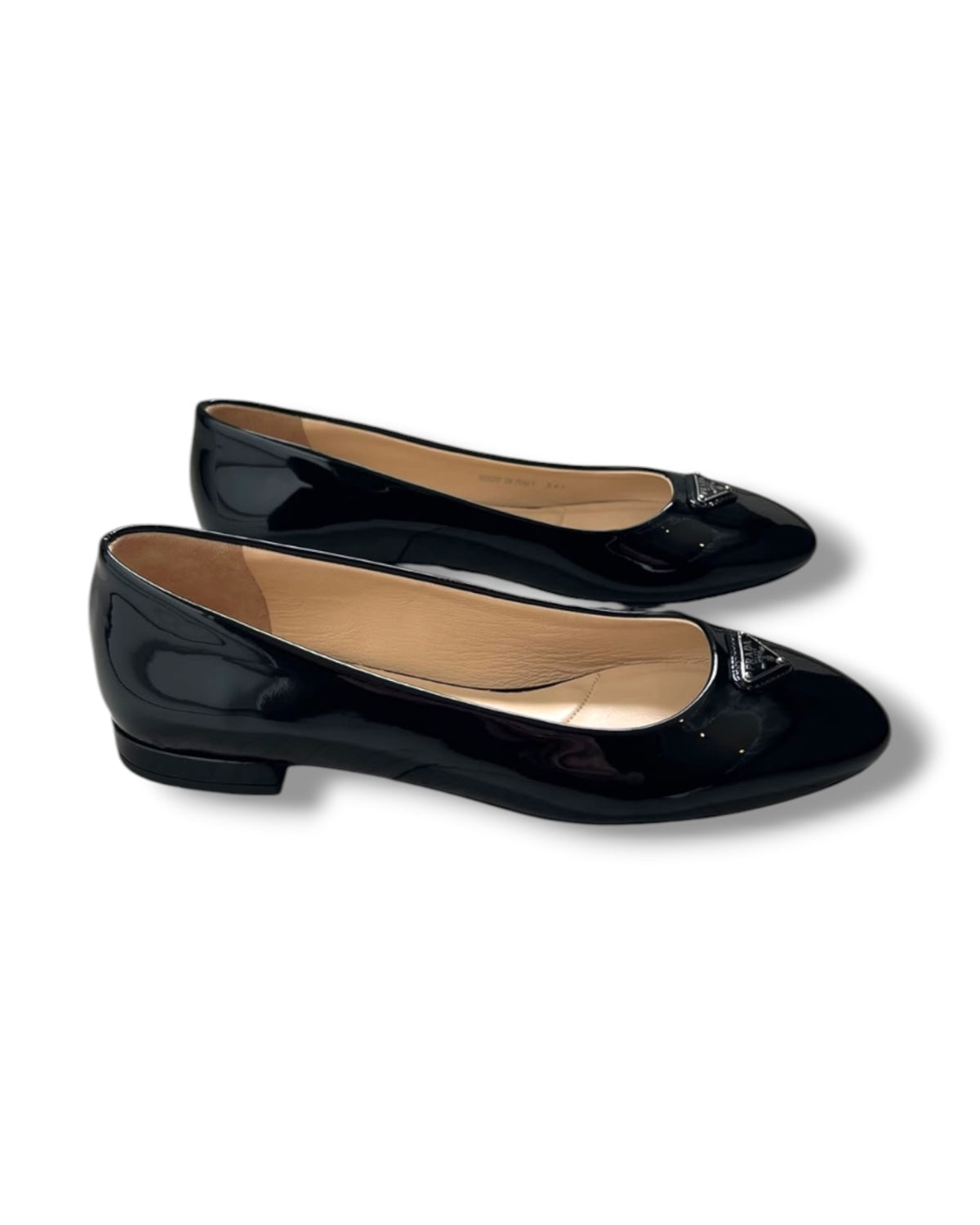 Prada Black Patent Leather Ballet Flats