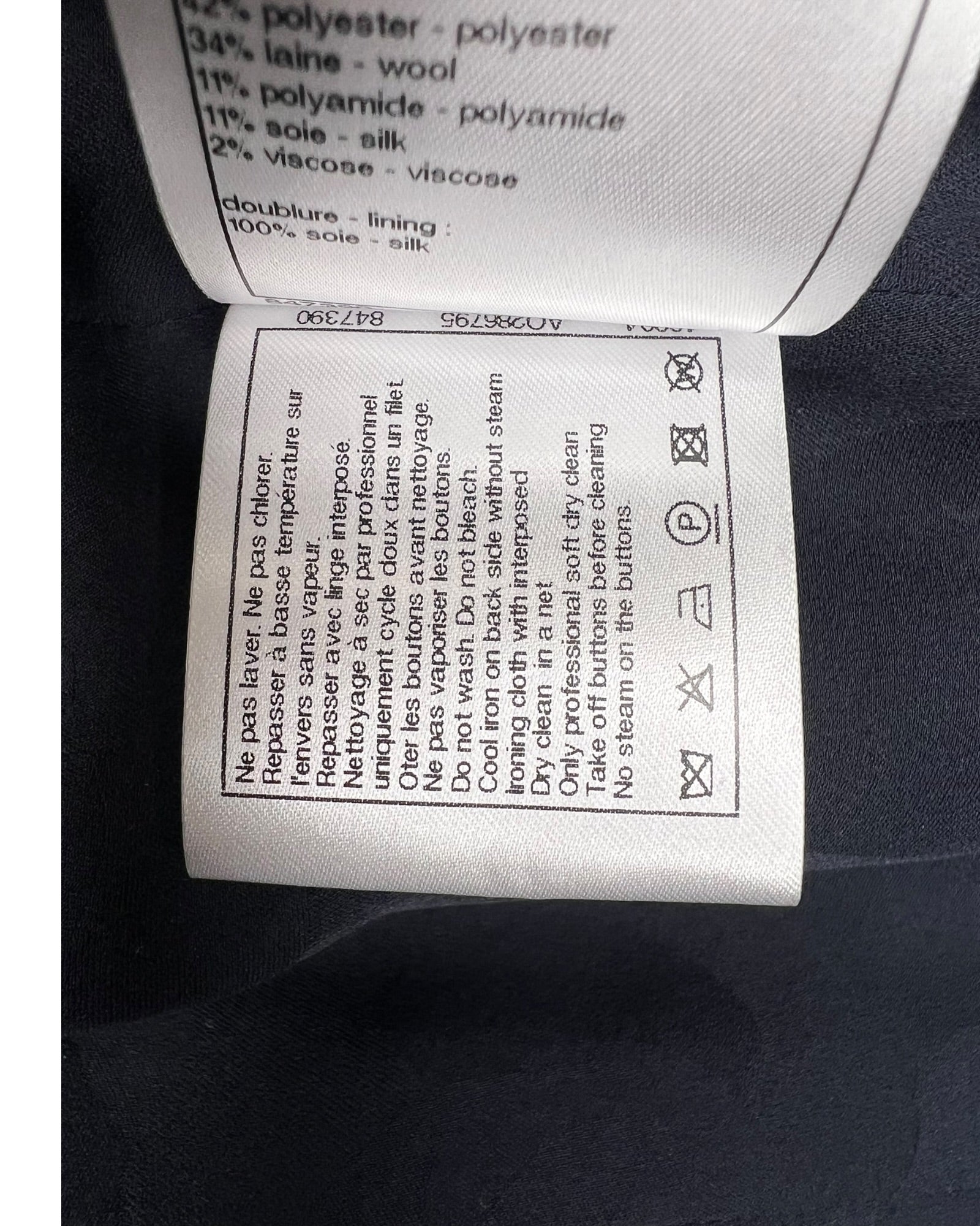 Chanel Tweed Jacket – Navy with Multicolour Sequin Detailing - The Luxury Savvy