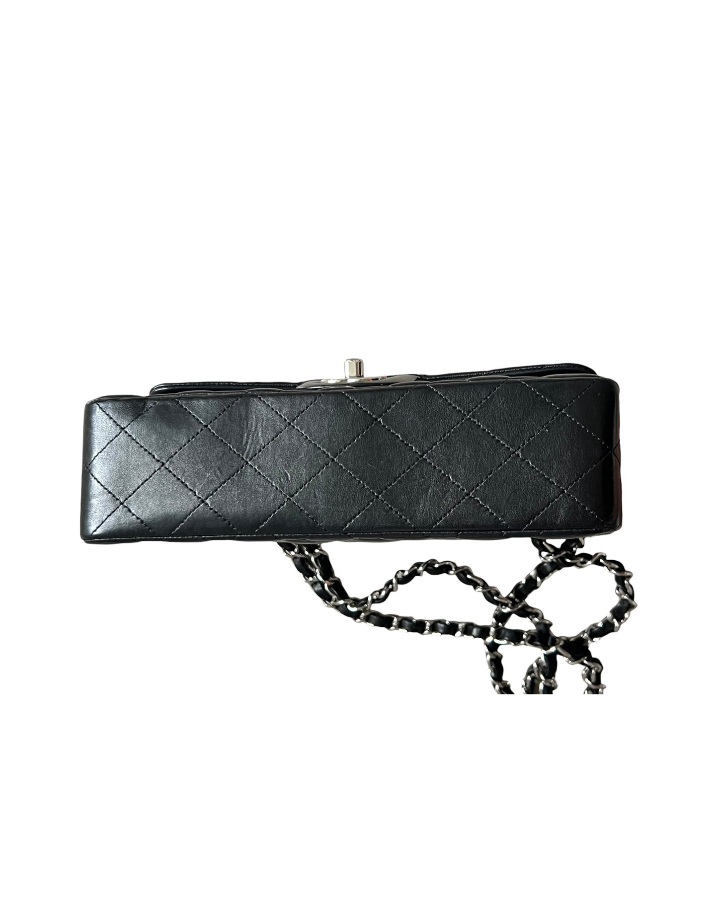 Chanel Small Classic Flap Black Lambskin Silver Tone Hardware