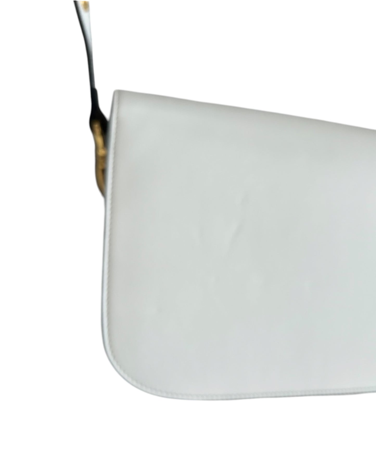 Gucci 1955 Horsebit Shoulder Bag in White Leather