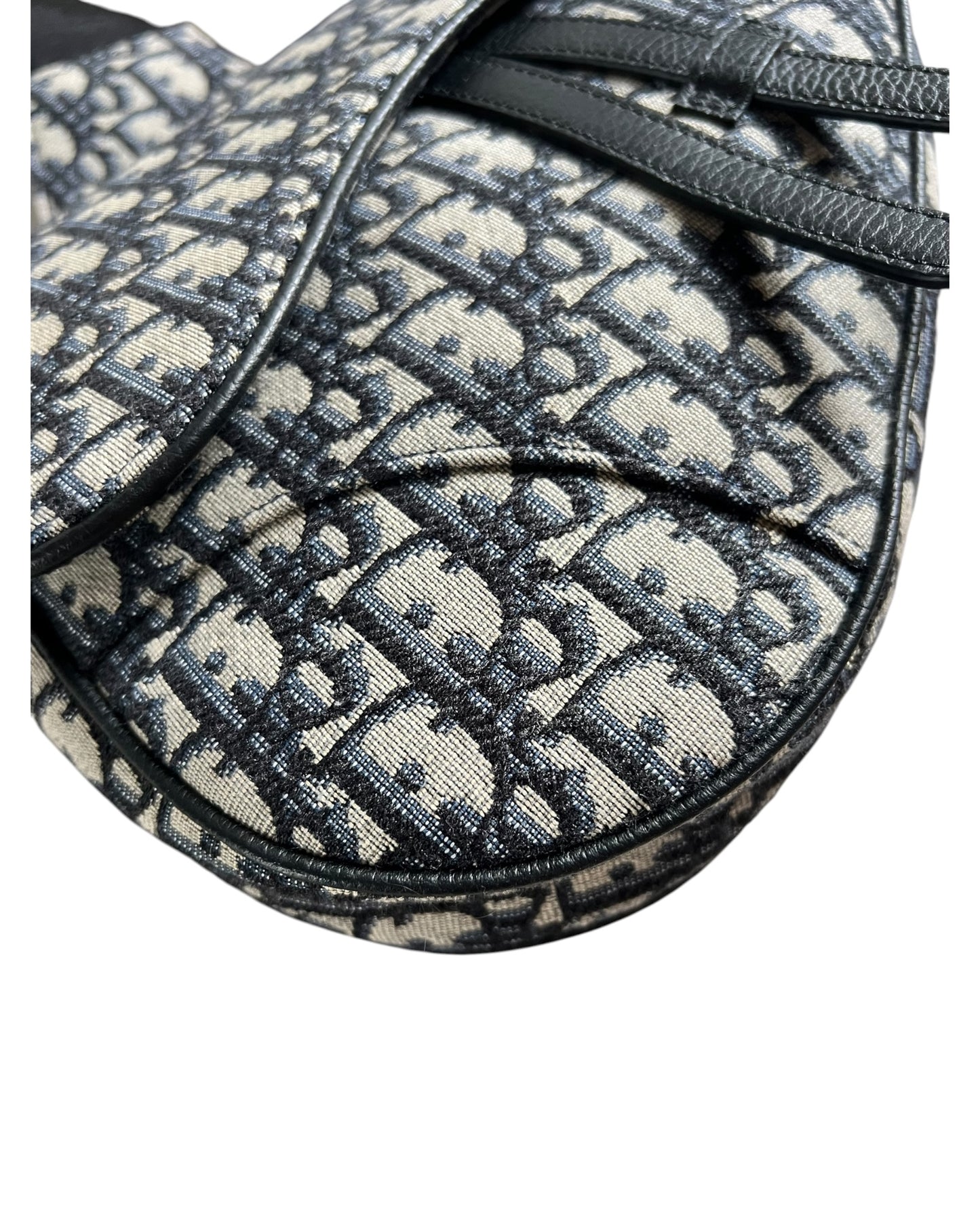 Christian Dior Saddle Bag – Beige & Black Dior Oblique Jacquard Crossbody Bag