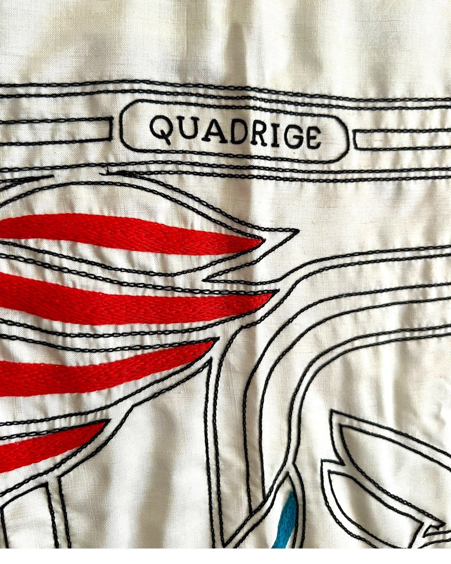Hermès Carré 90 “Quadrige” – Hand-Embroidered Silk Scarf (Pristine — with Special Box)