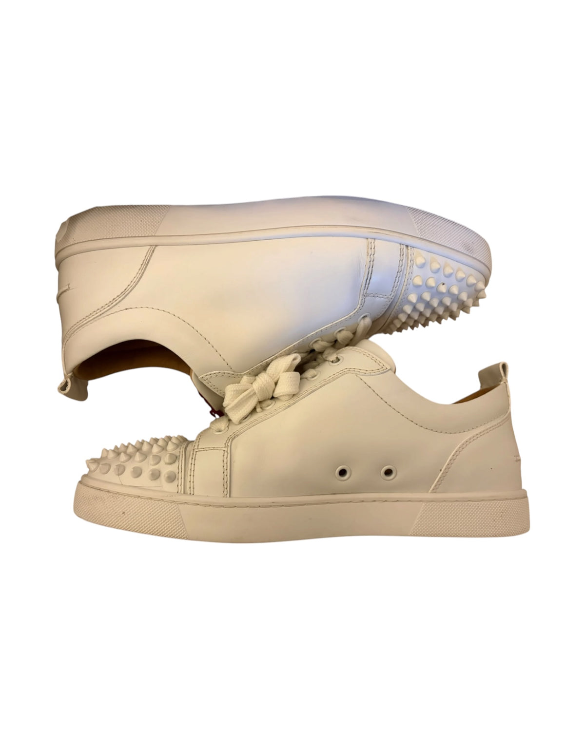 Christian Louboutin Louis Junior Spikes Flat Trainers – White