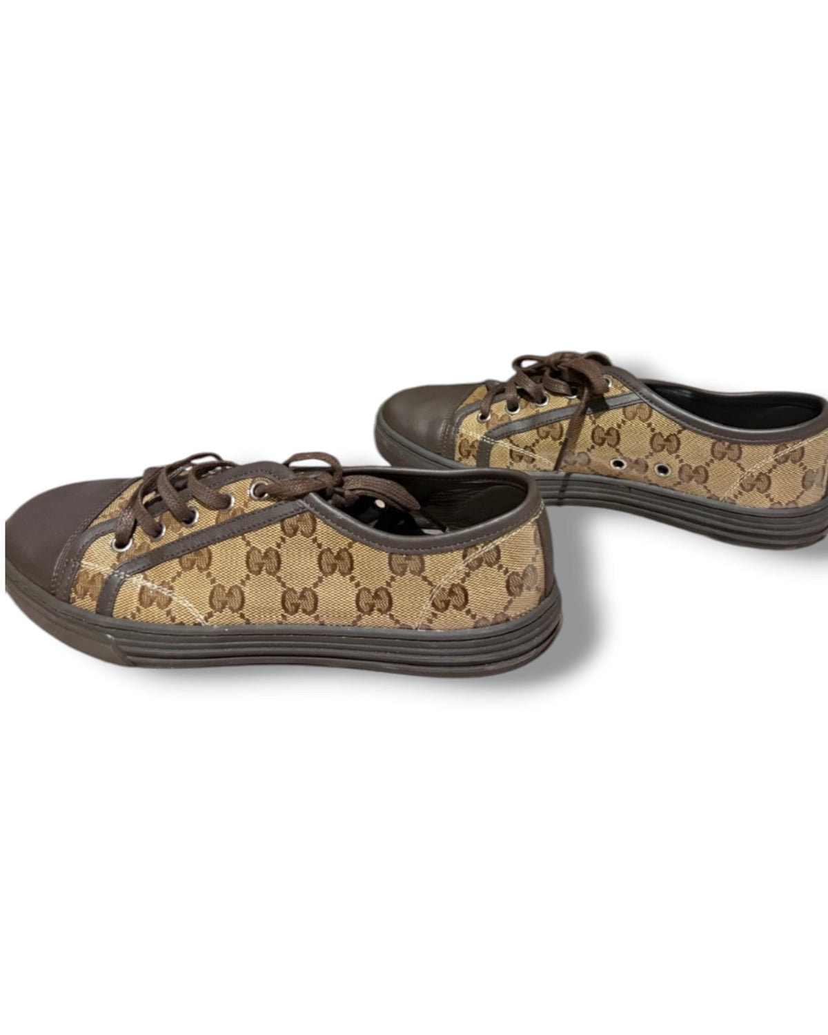 Gucci GG Canvas Low-Top Trainers – Beige/Ebony/Cocoa