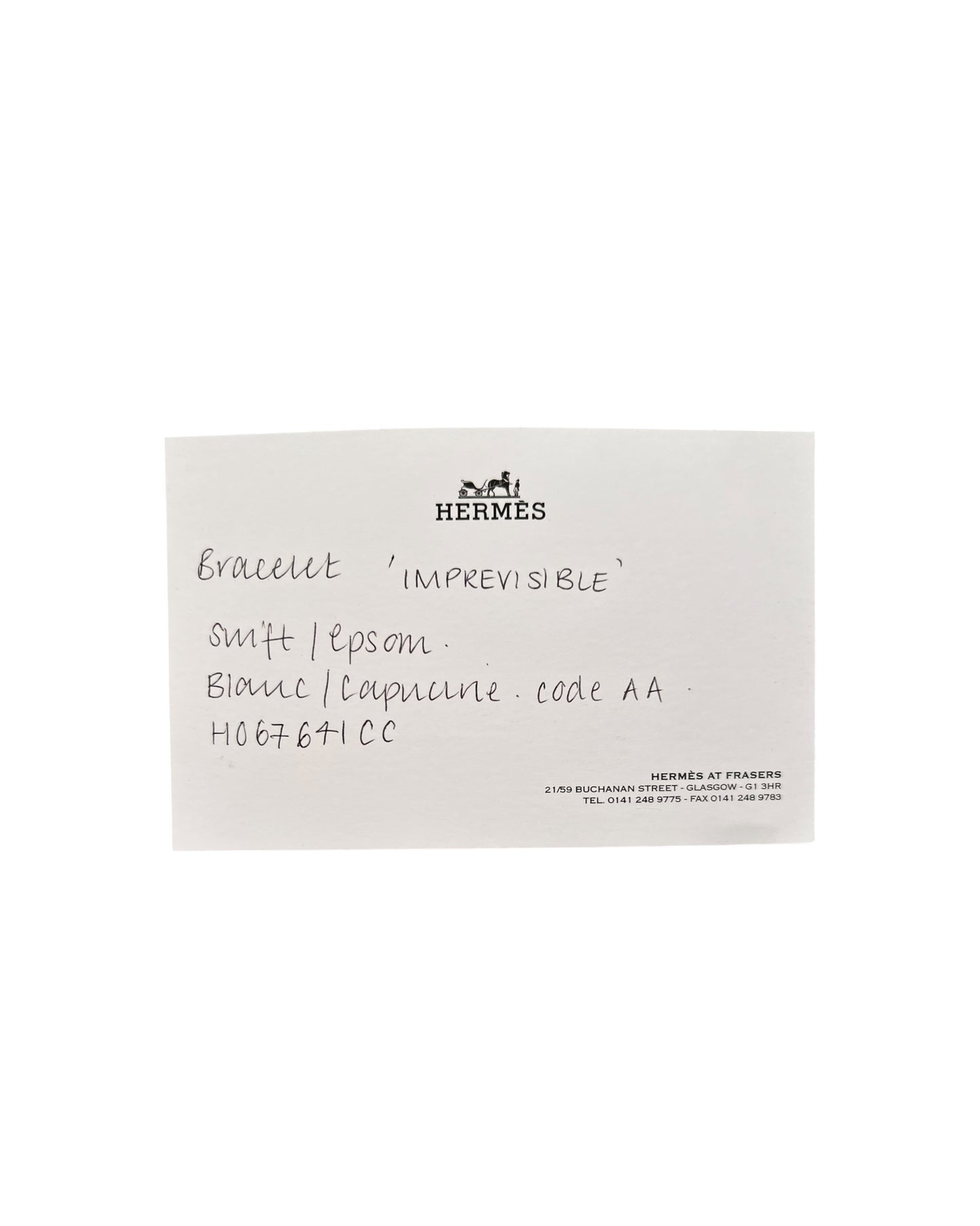 Hermès Imprévisible Bracelet – Swift & Epsom Leather – Blanc and Capucine – Gold Hardware