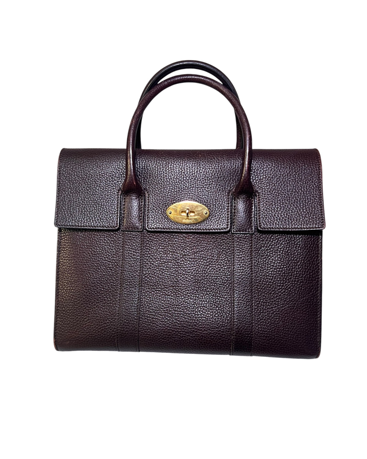 Mulberry Bayswater with Strap in Oxblood Grained Leather – Gold Hardware