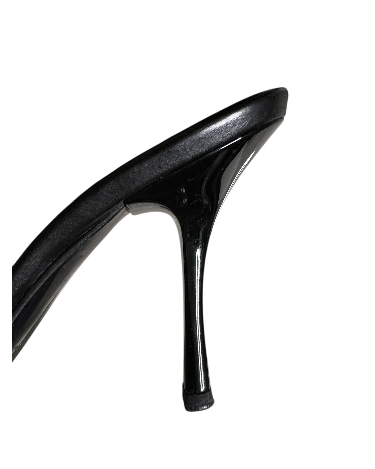 Christian Dior Vintage Bow Mule Heels Pink and Black Leather