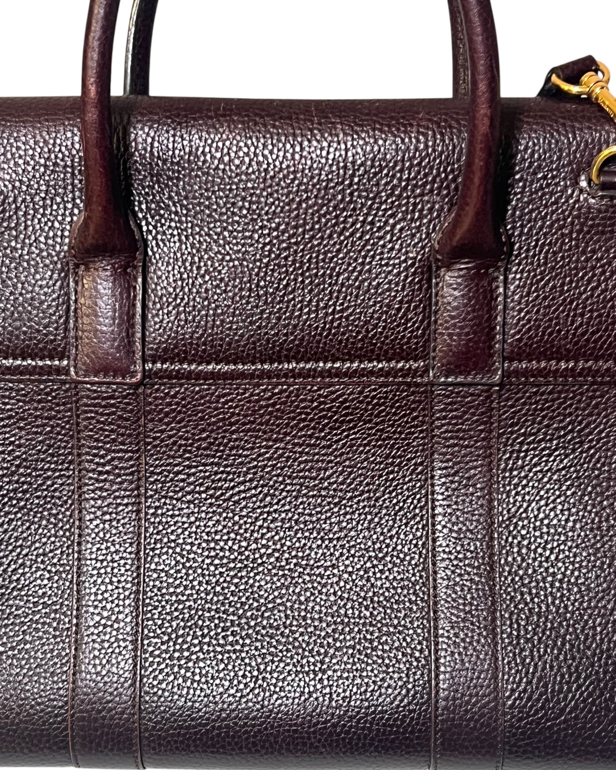 Mulberry Bayswater with Strap in Oxblood Grained Leather – Gold Hardware