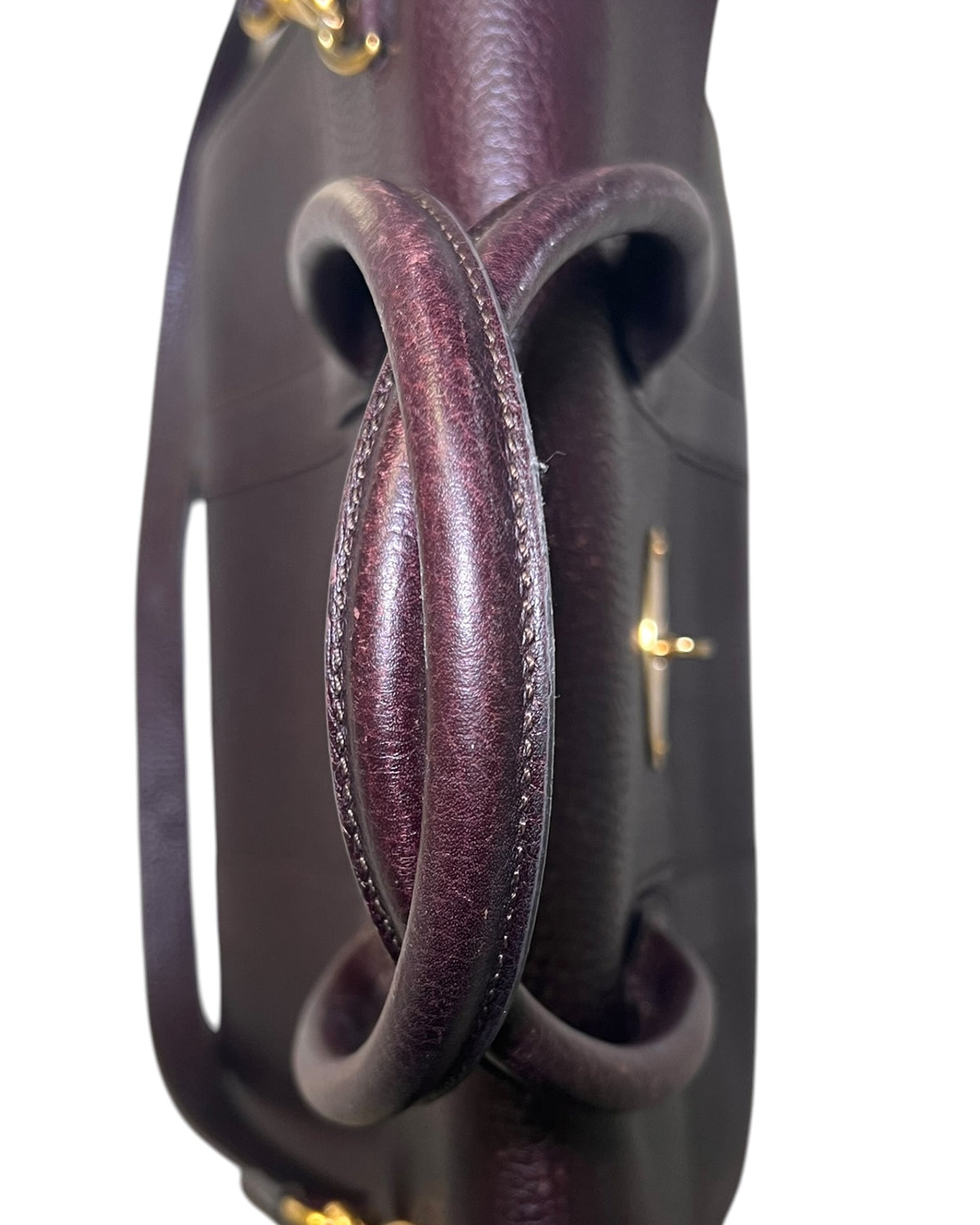 Mulberry Bayswater with Strap in Oxblood Grained Leather – Gold Hardware