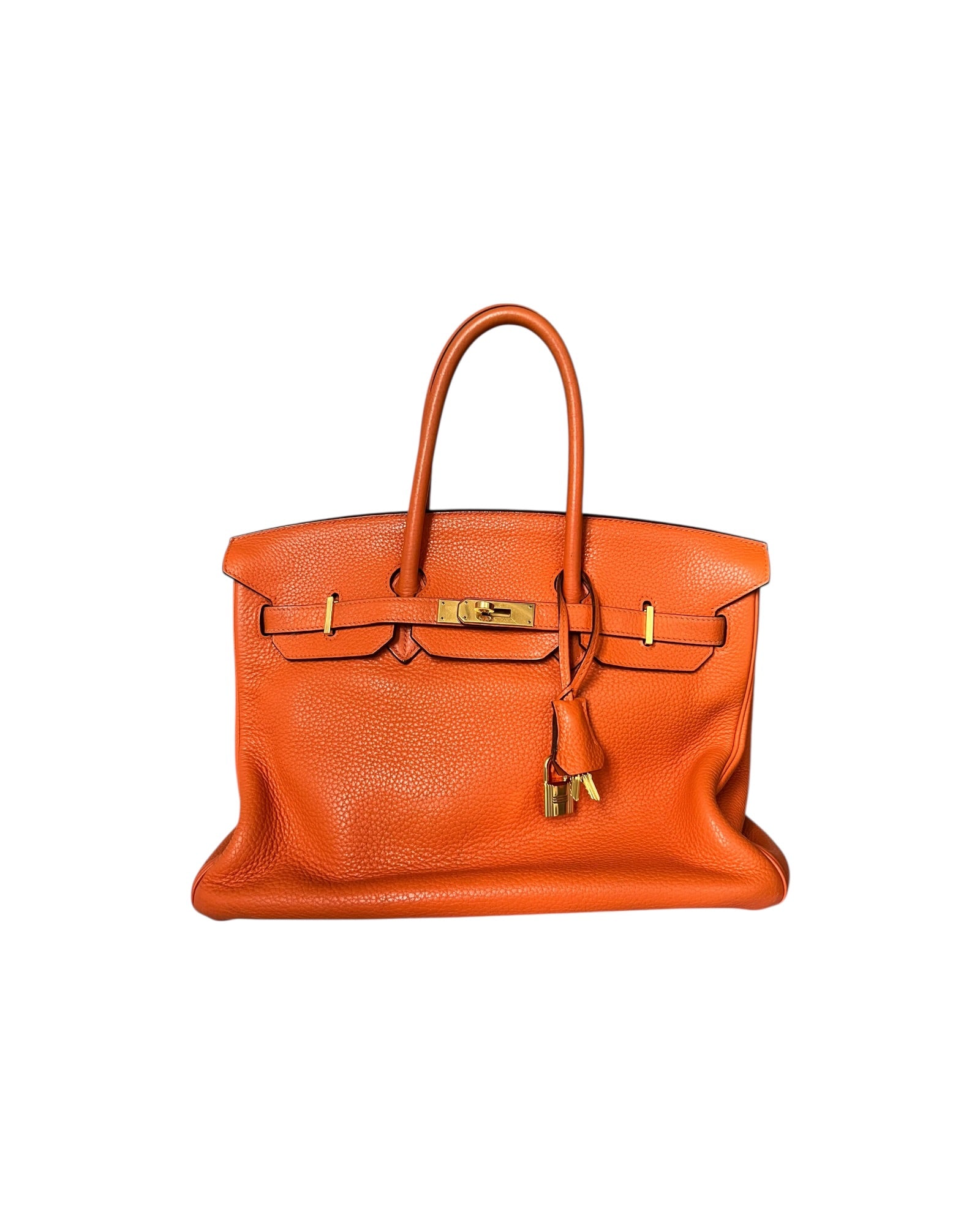 Hermès Birkin 35 Orange Clemence Leather | Very Good Pre-Owned Condition - The Luxury Savvy