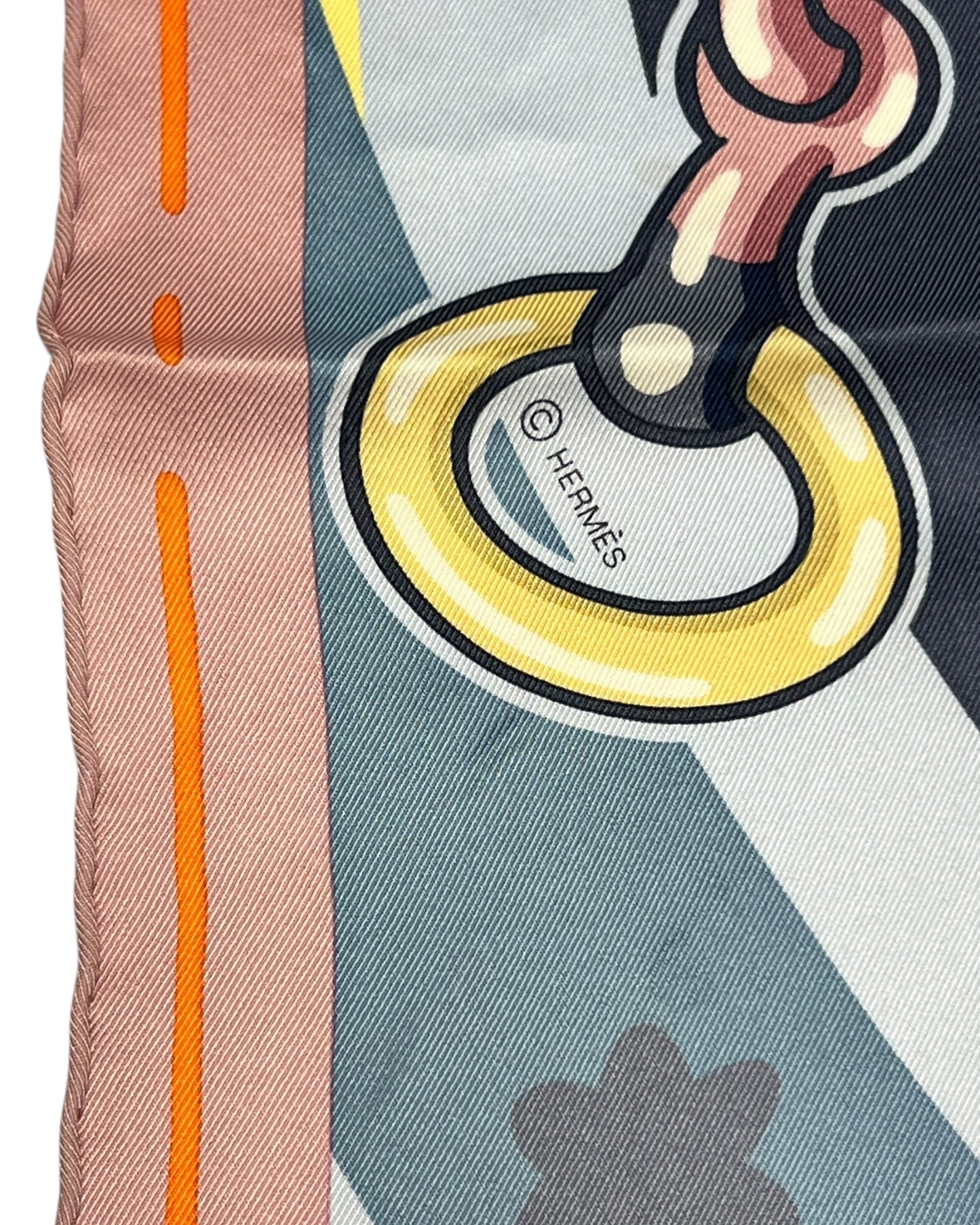 Hermès Silk Carré 70 “Candy Libris” – Pink / Bleu Ciel / Sable / Vieux Rose