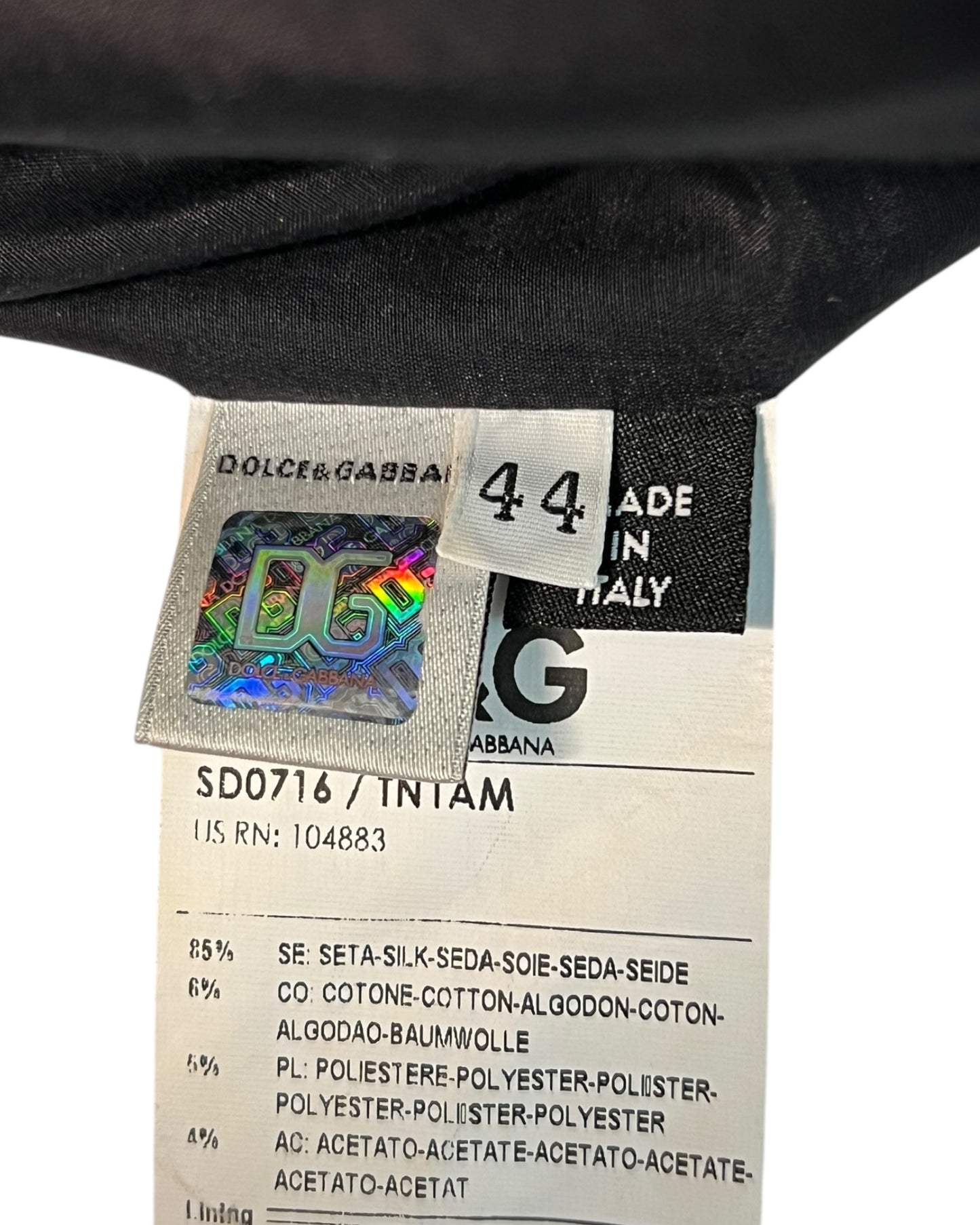 Dolce & Gabbana Black Pleated Silk Blend Dress with Sequin Collar Size IT 44