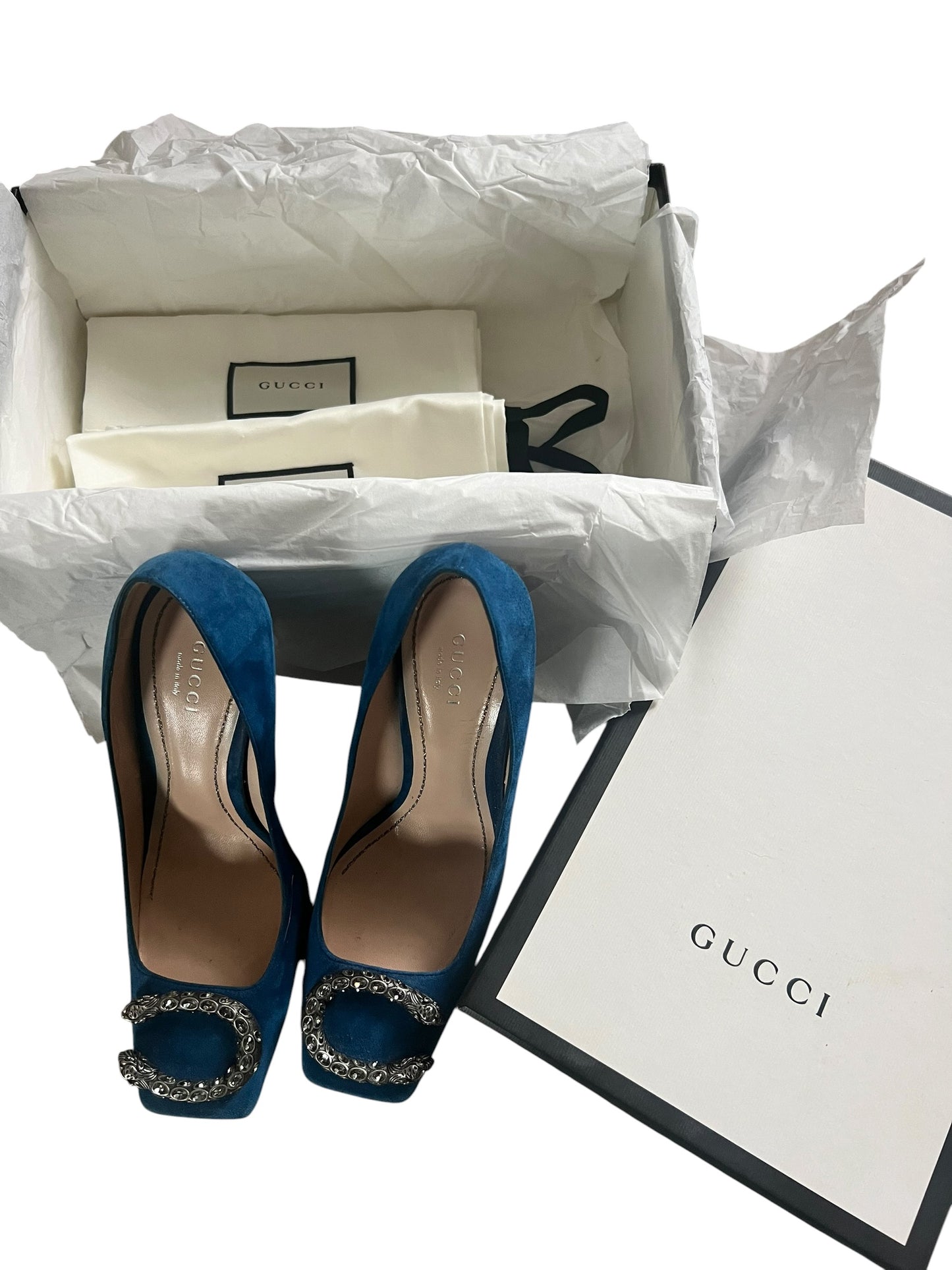 Gucci Dionysus Suede Pumps – Blue | Size 37