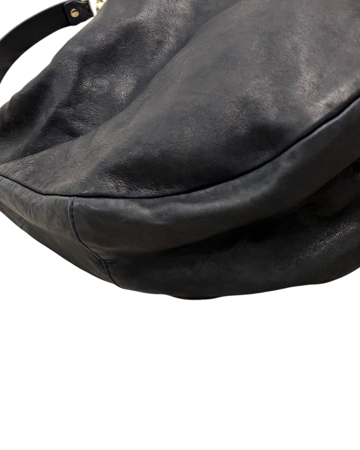 Jimmy Choo Navy Leather Hobo Shoulder Bag