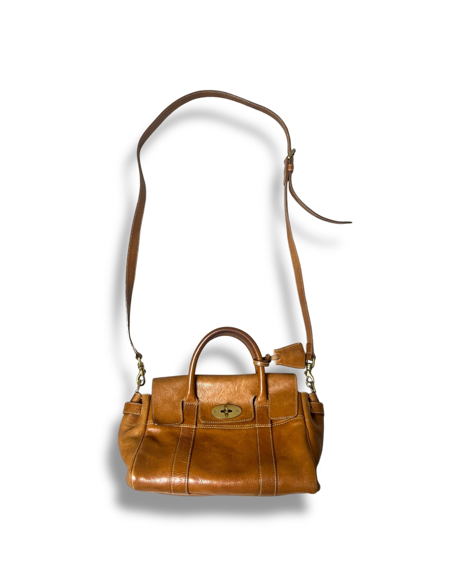 Mulberry Bayswater Natural Vegetable Tanned Leather Satchel in Oak - The Luxury Savvy