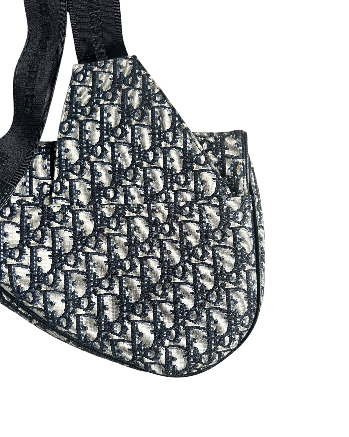 Christian Dior Saddle Bag – Beige & Black Dior Oblique Jacquard Crossbody Bag