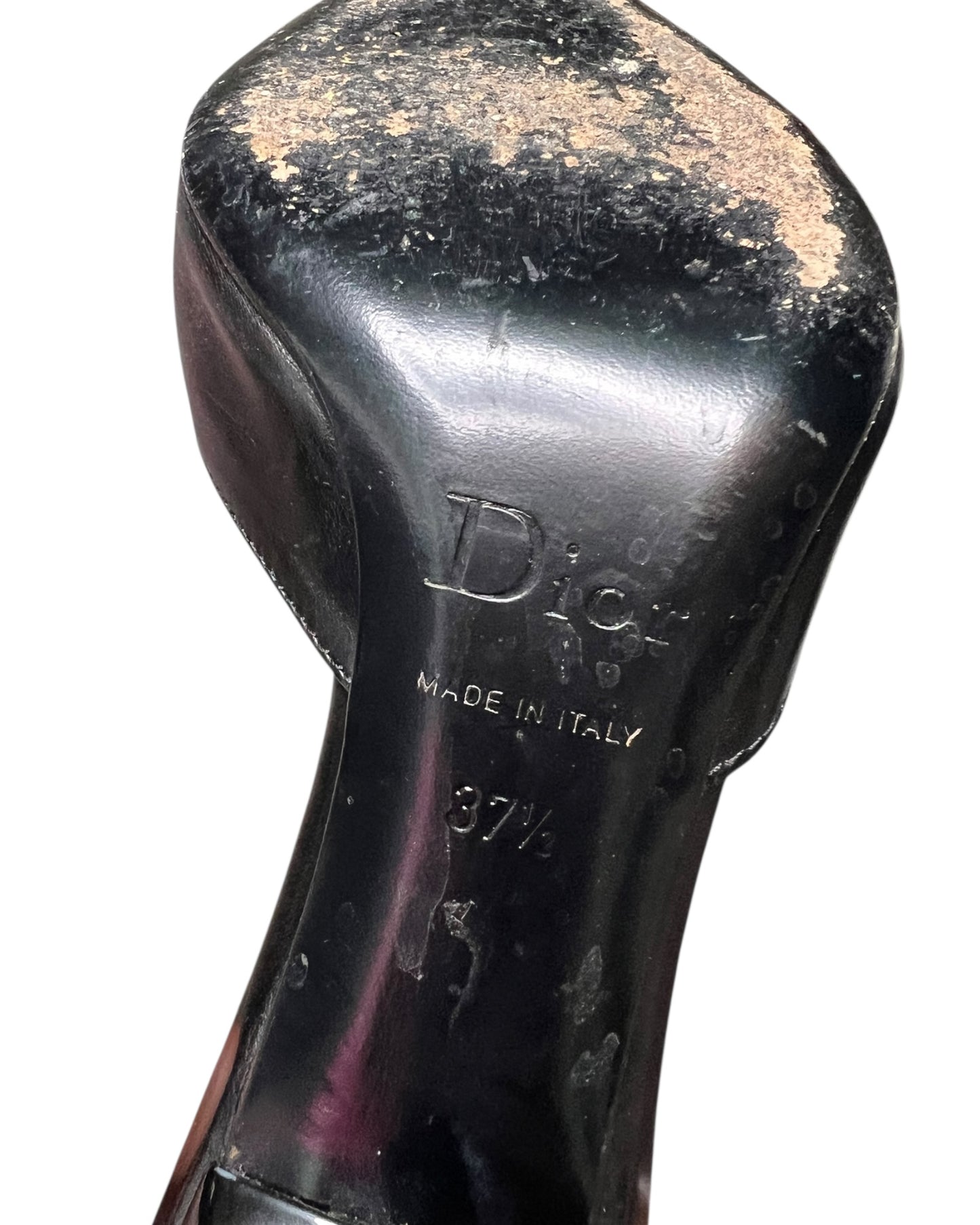 Christian Dior Vintage Bow Mule Heels Pink and Black Leather