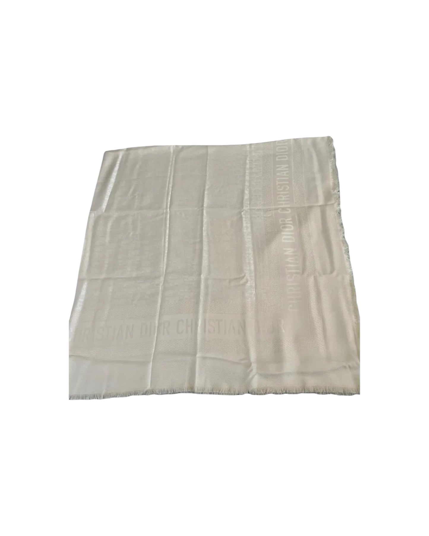 Dior Cannage Silk Blend Scarf Cream Beige | 142cm x 140cm