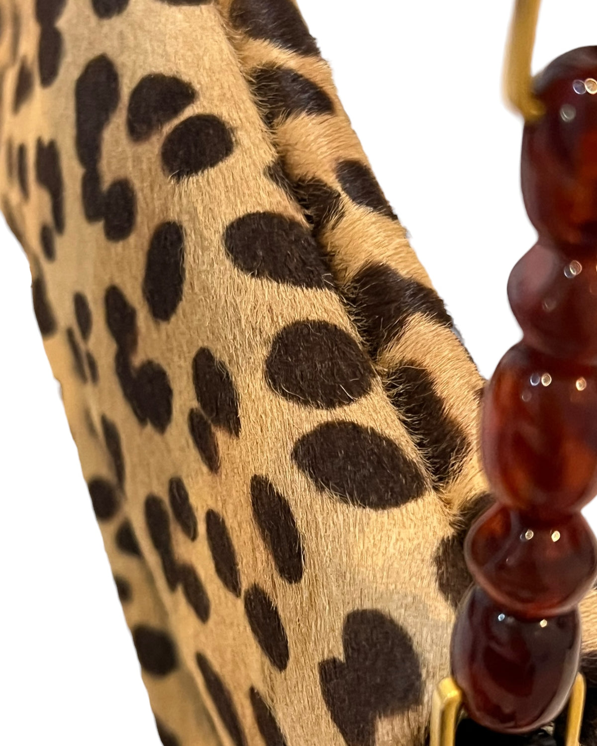 Christian Dior Vintage Malice Leopard Print Pony Hair Shoulder Bag