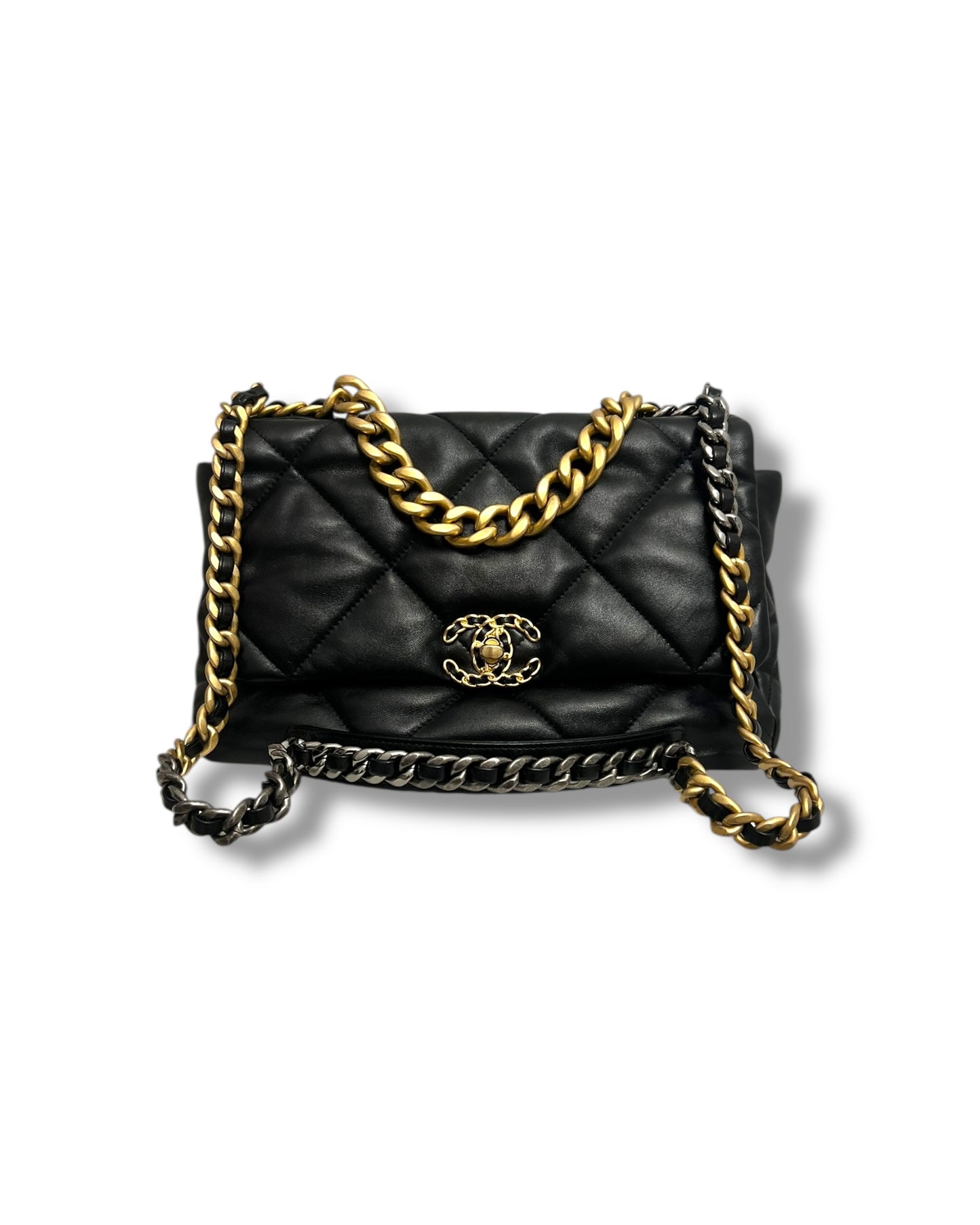 Chanel 19 Large Flap Bag – Black Lambskin, Mixed Hardware – (22P Collection)