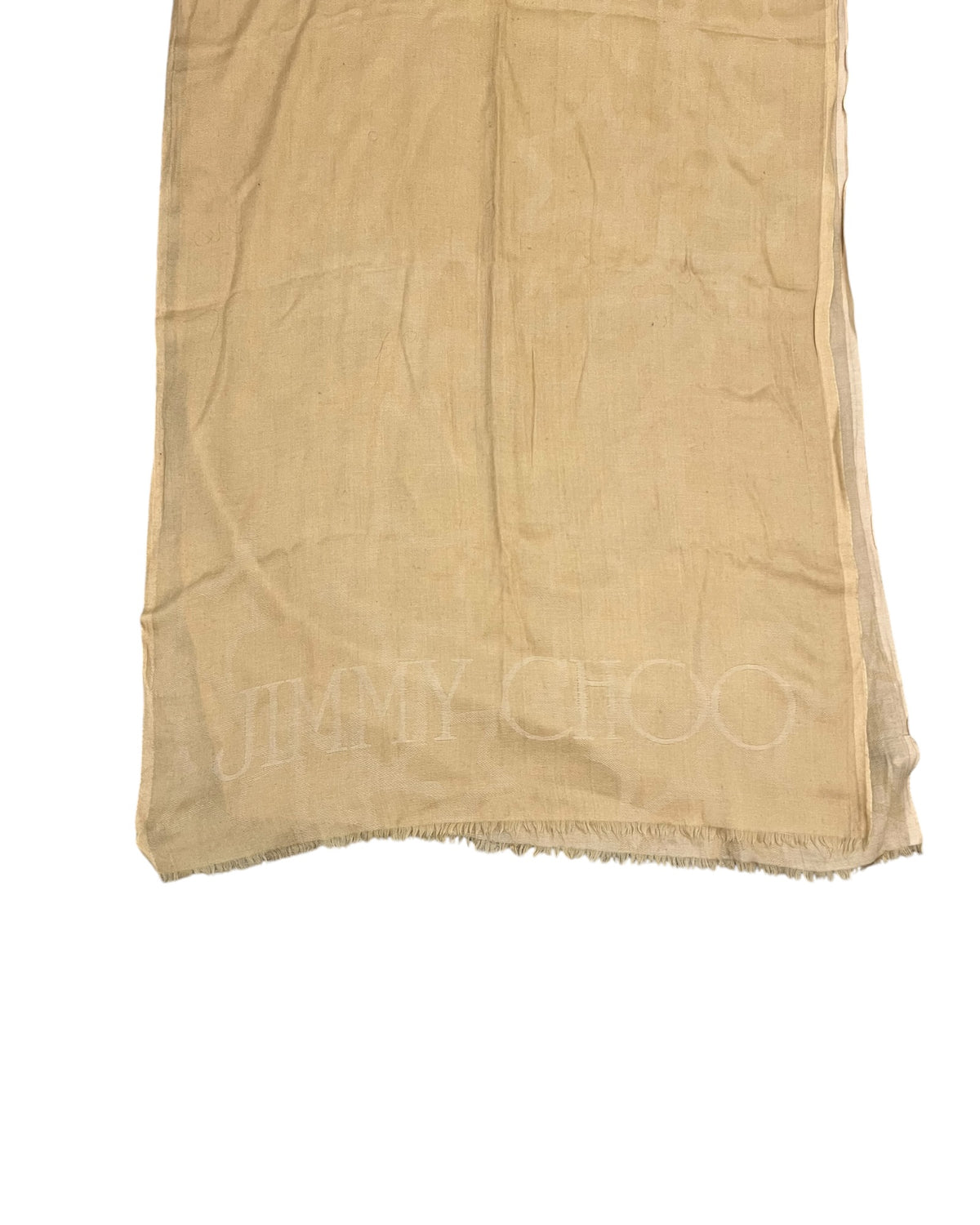 Jimmy Choo Beige Logo Scarf