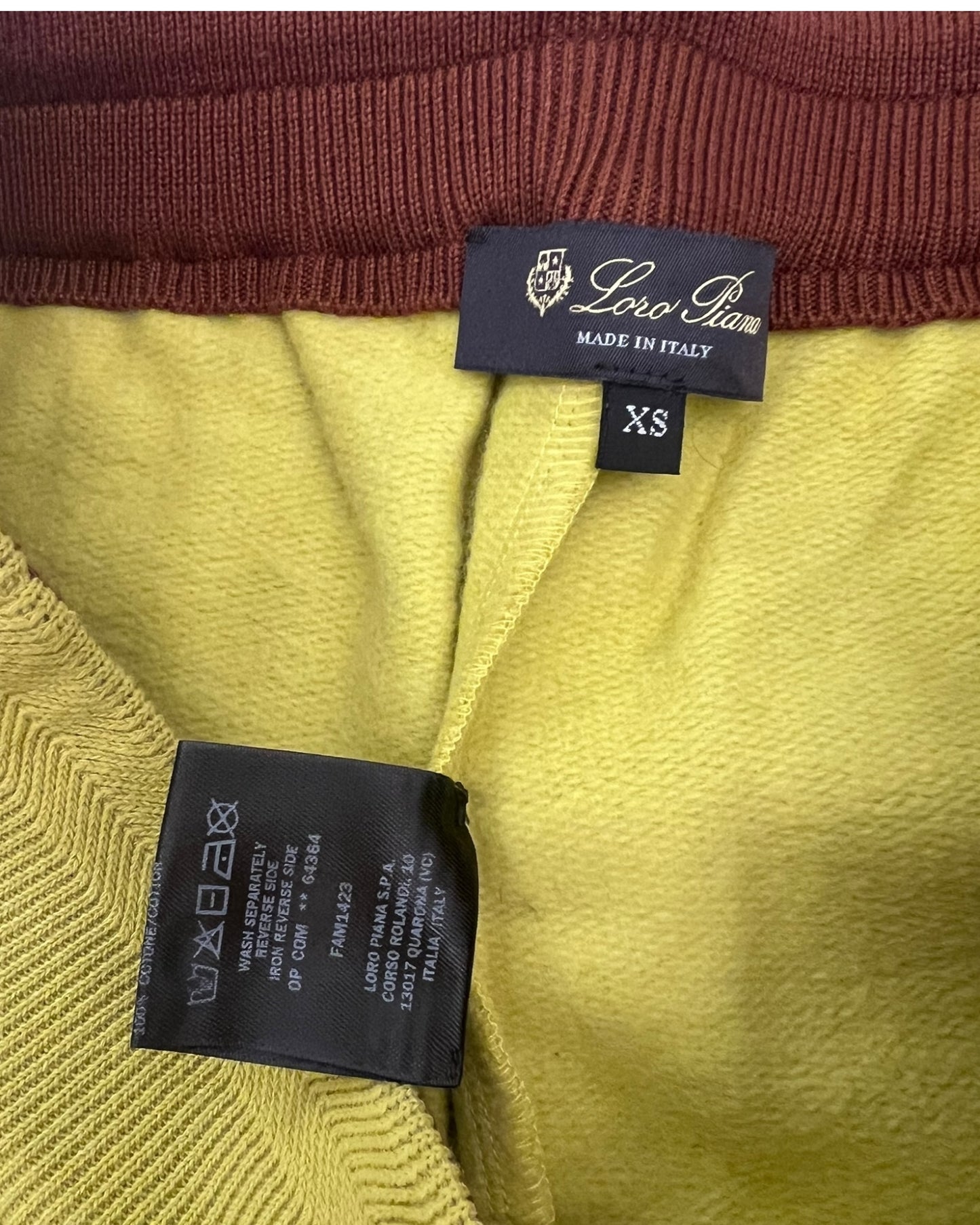 Loro Piana Yellow Cotton Joggers – Size XS - The Luxury Savvy