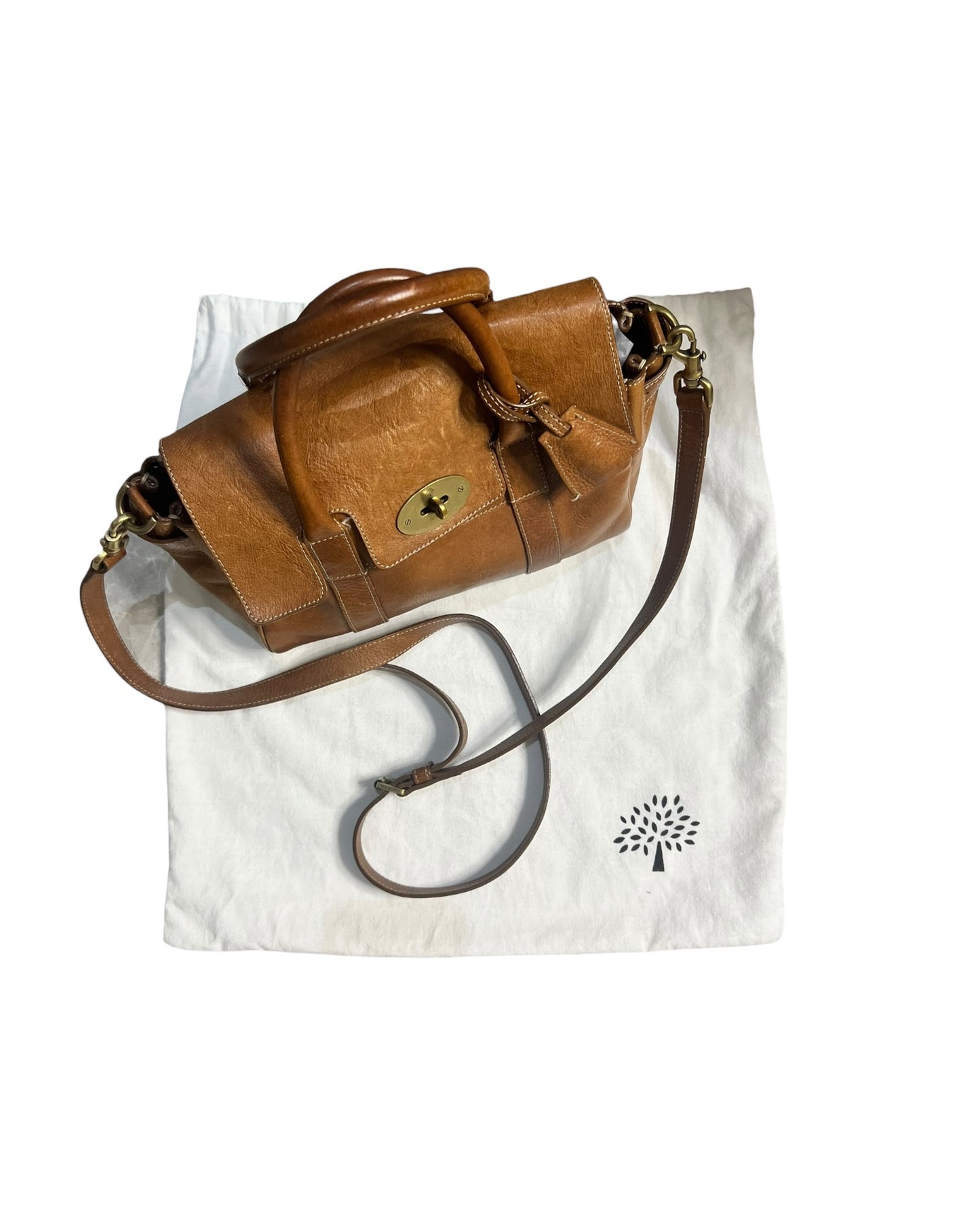 Mulberry Bayswater Natural Vegetable Tanned Leather Satchel in Oak - The Luxury Savvy