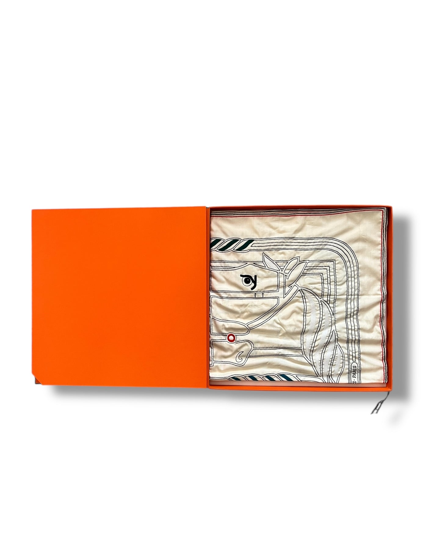 Hermès Carré 90 “Quadrige” – Hand-Embroidered Silk Scarf (Pristine — with Special Box)