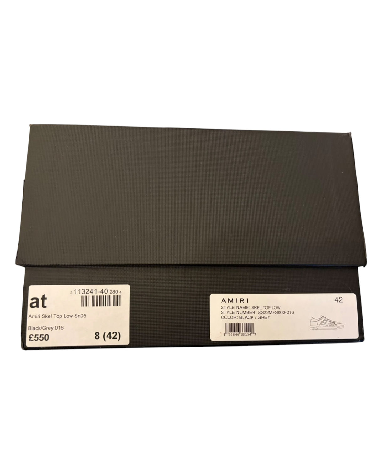 Amiri Skel Top Low Leather Trainers – Black/Grey