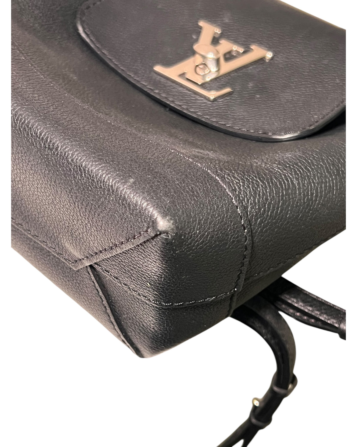 Louis Vuitton Lockme Backpack Black Leather Silver-Tone Hardware
