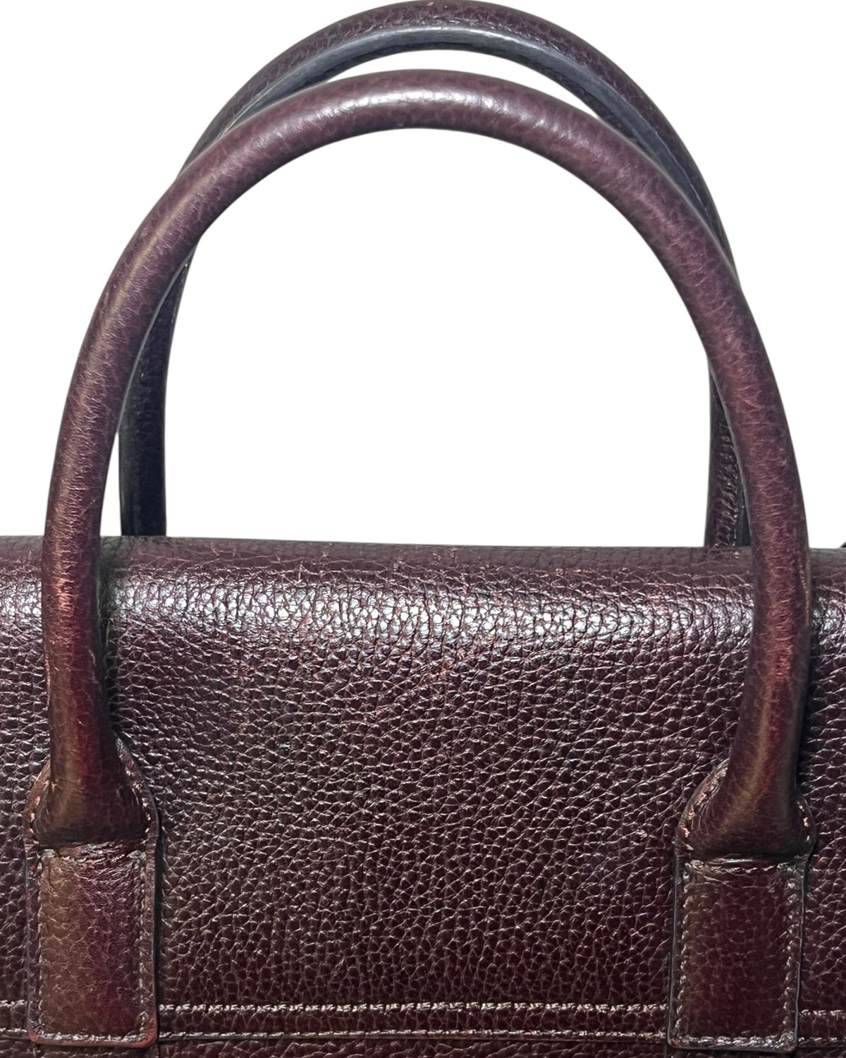 Mulberry Bayswater with Strap in Oxblood Grained Leather – Gold Hardware