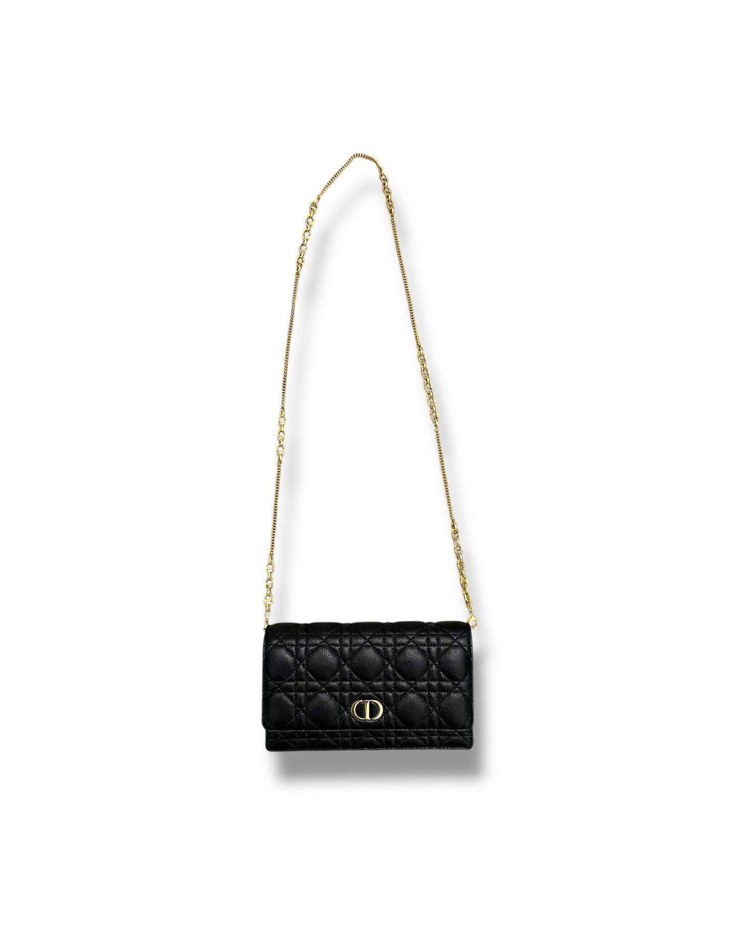 Christian Dior Small Dior Caro Wallet on Chain – Black - The Luxury Savvy