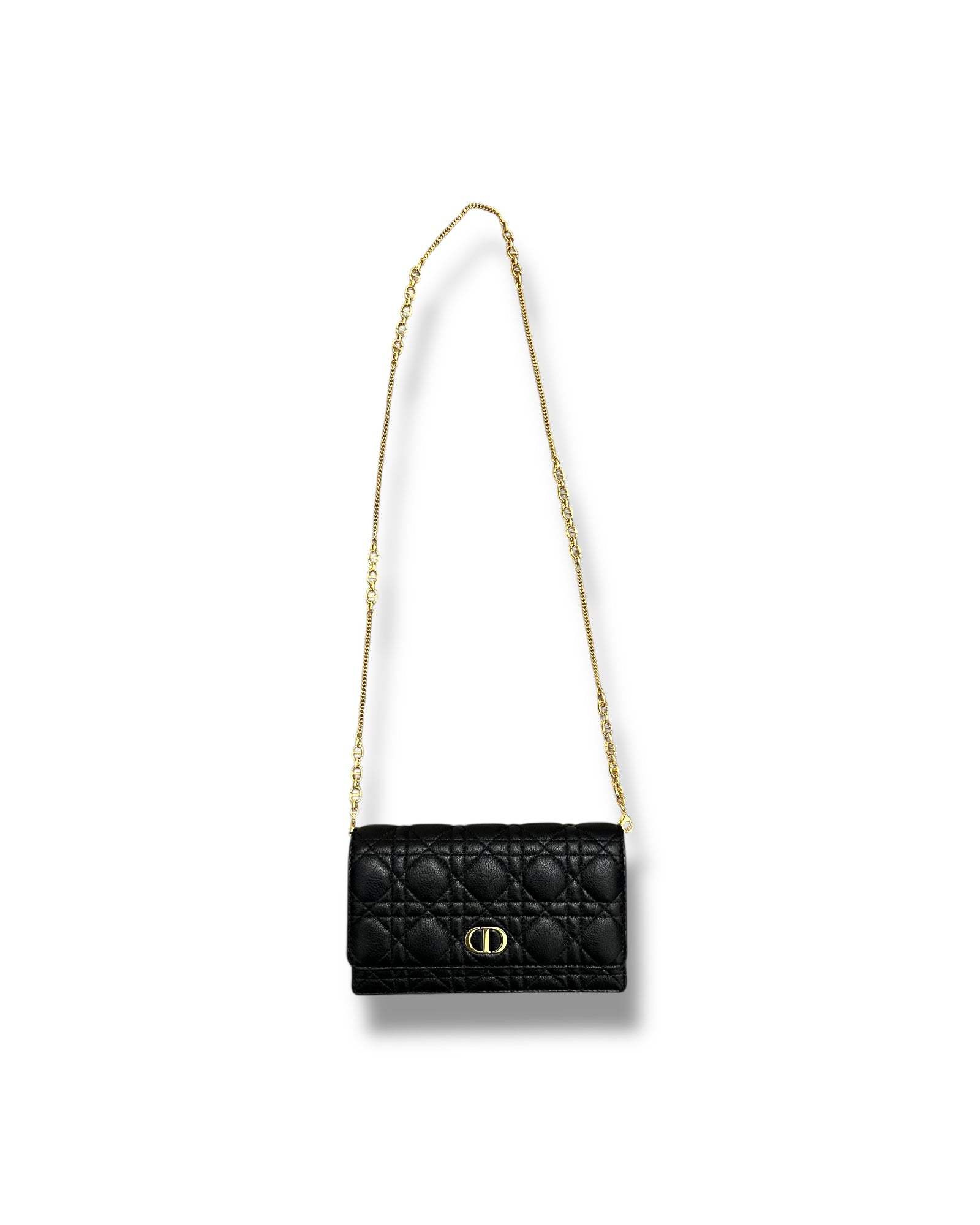 Christian Dior Small Dior Caro Wallet on Chain – Black - The Luxury Savvy