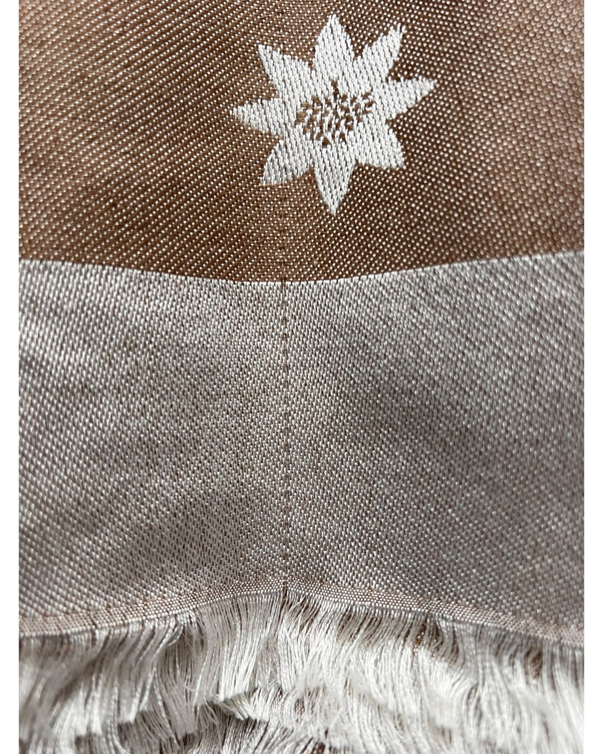 Mulberry Floral Print Silk & Wool Blend Scarf – Beige & Cream