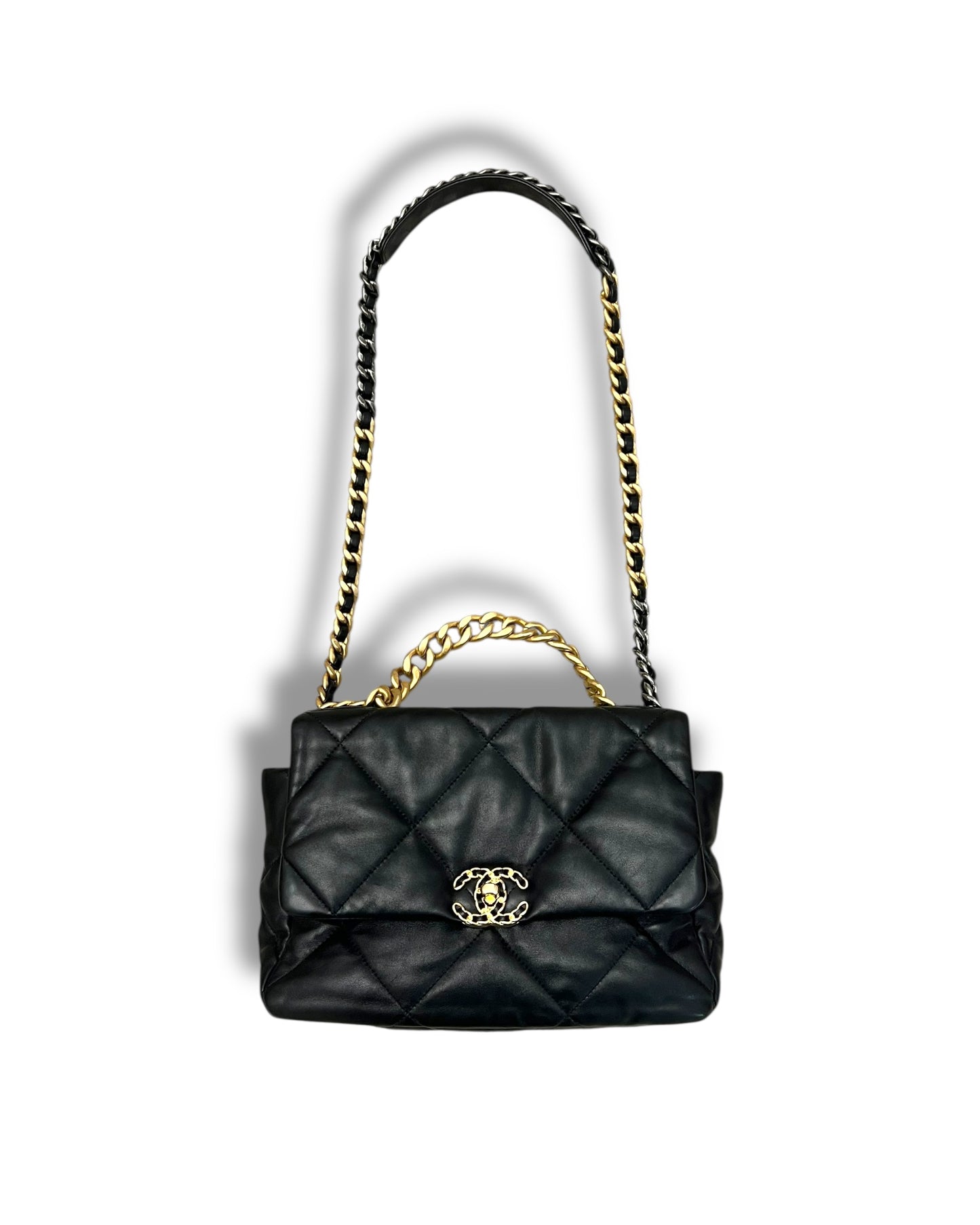 Chanel 19 Large Flap Bag – Black Lambskin, Mixed Hardware – (22P Collection)