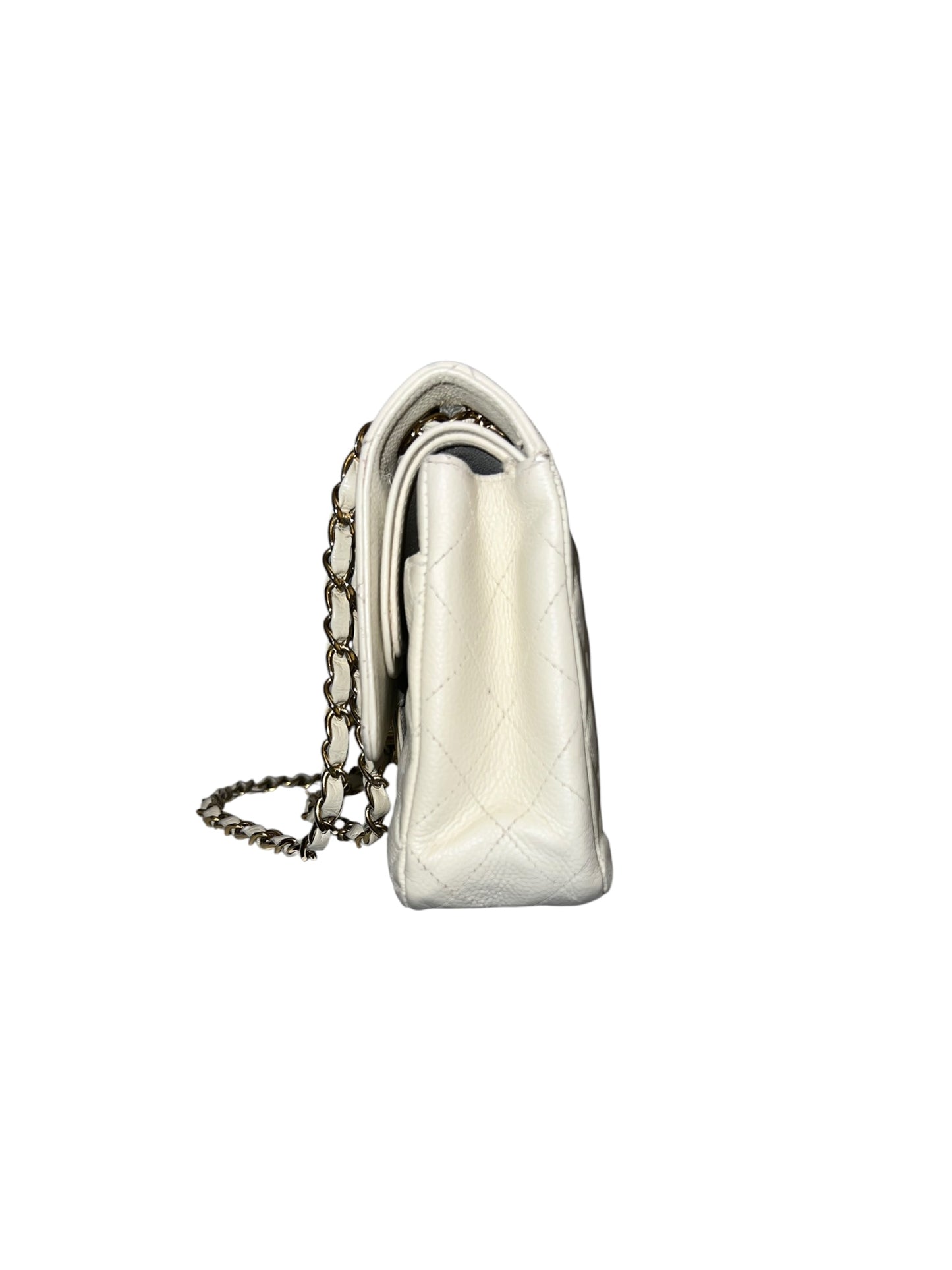 CHANEL Vintage Classic Double Flap Bag | Cream Caviar Leather | 24k Gold Plated Hardware - The Luxury Savvy
