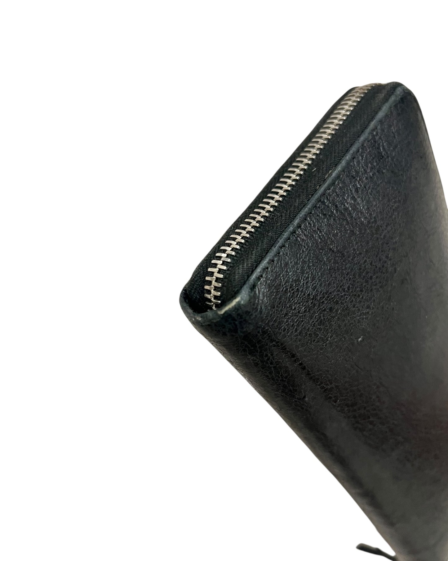 Balenciaga Classic Zip Around Wallet - Black Leather