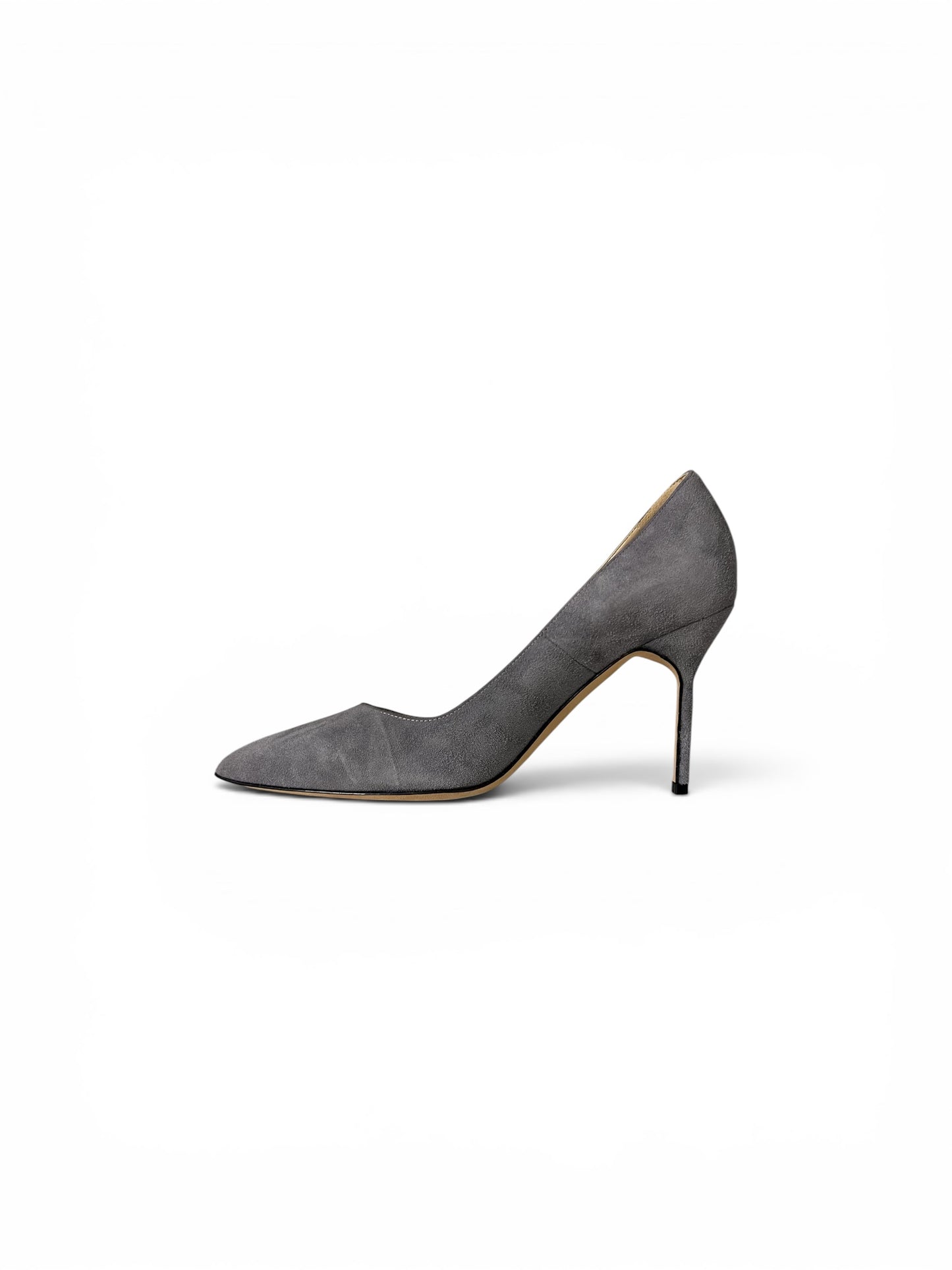 Manolo Blahnik BB Light Grey Suede Pumps | Size EU 36.5