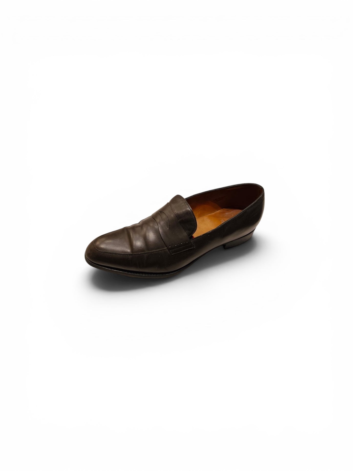 John Lobb Leather Penny Loafers – Dark Brown
