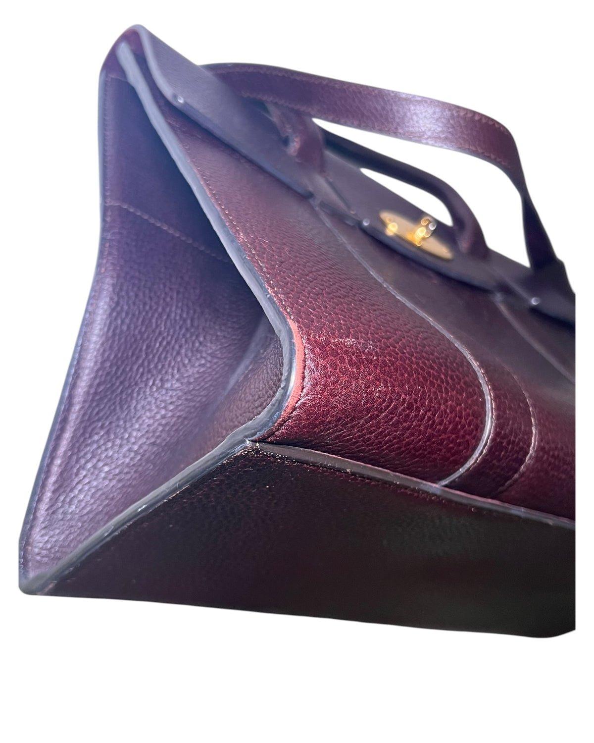 Mulberry Bayswater with Strap in Oxblood Grained Leather – Gold Hardware