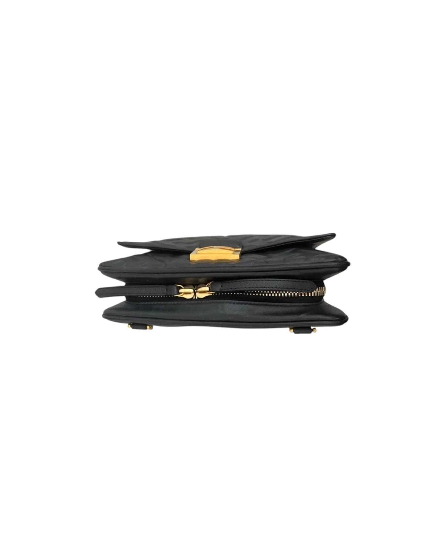 Fendi Upside Down FF Leather Crossbody Belt Bag Black