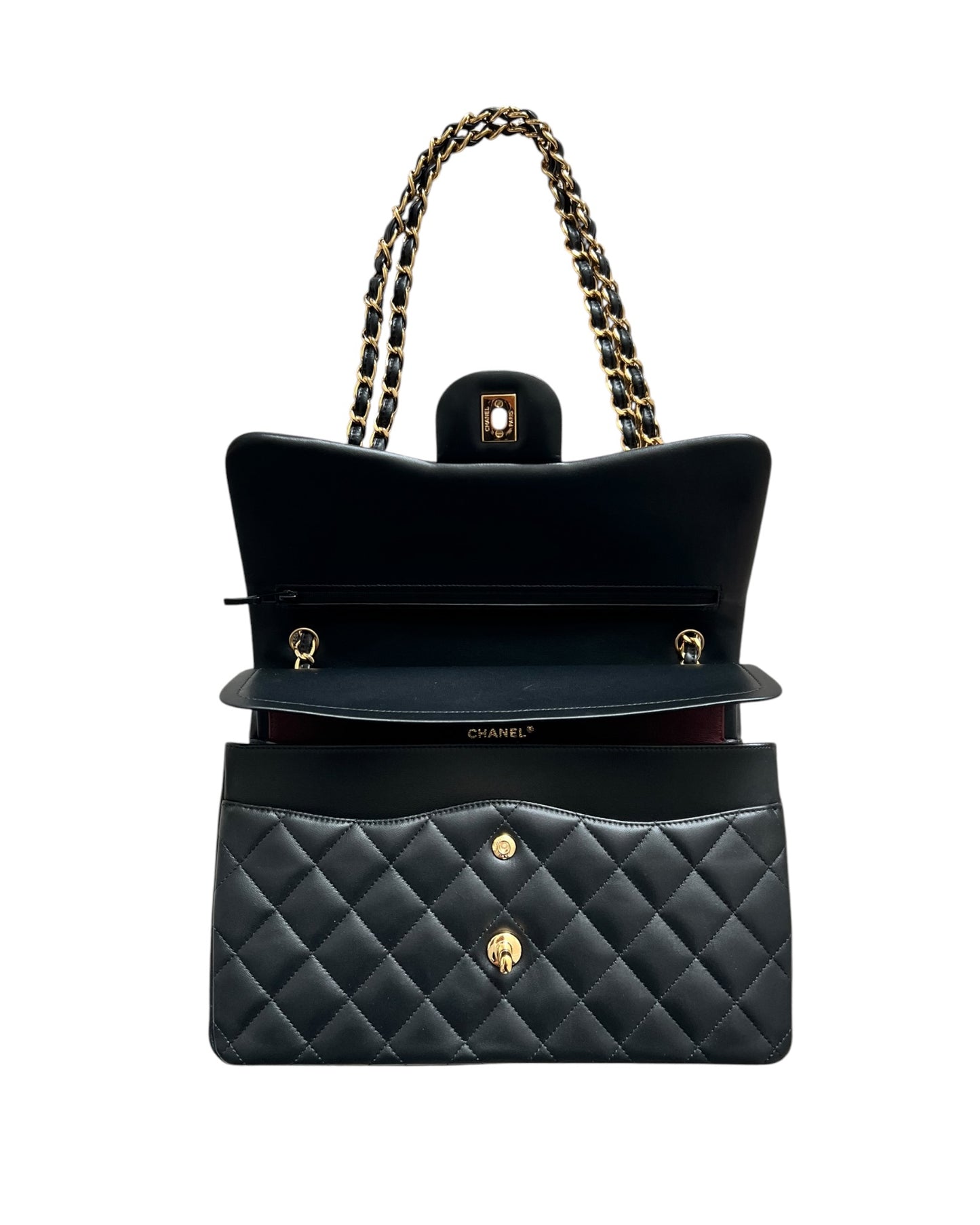 Chanel Classic Flap Jumbo – Black Lambskin Leather – Gold-Tone Hardware