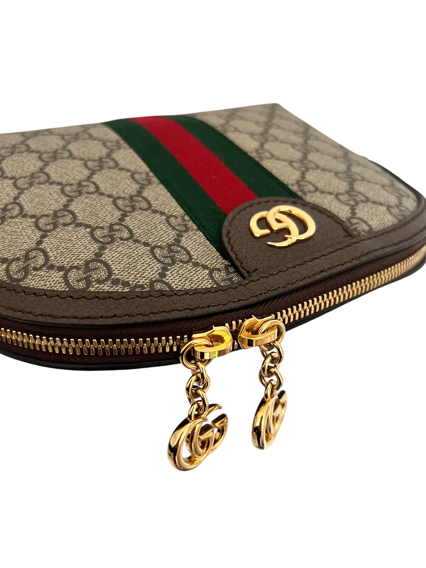 Gucci Ophidia Small GG Supreme Shoulder Bag with Web Stripe & Gold-Tone GG Hardware