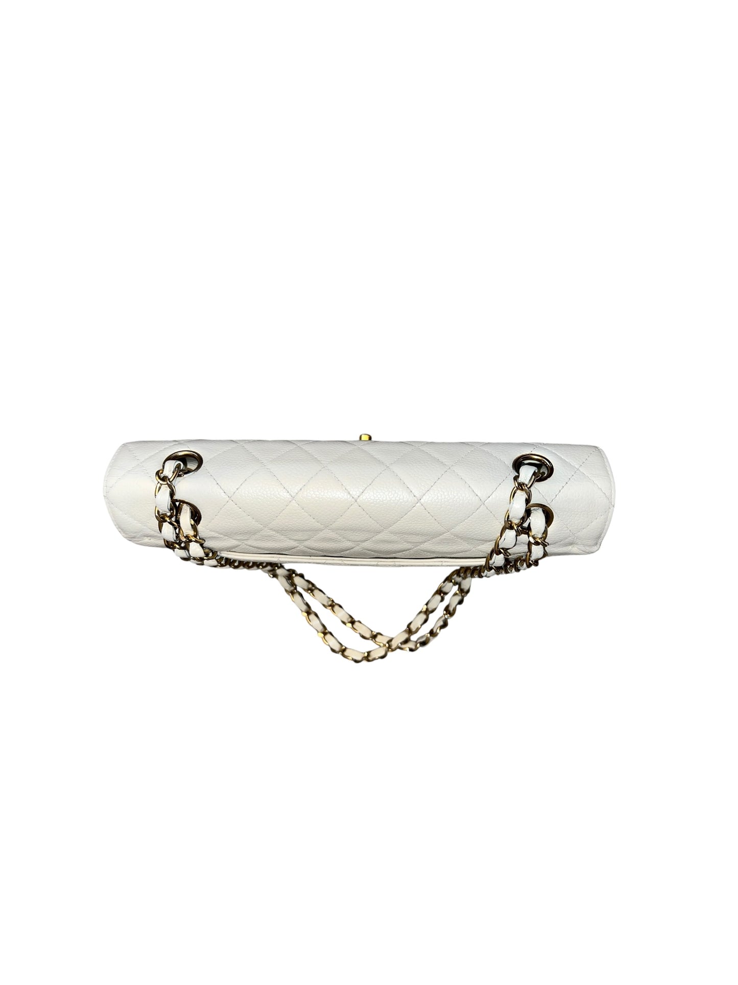 CHANEL Vintage Classic Double Flap Bag | Cream Caviar Leather | 24k Gold Plated Hardware - The Luxury Savvy