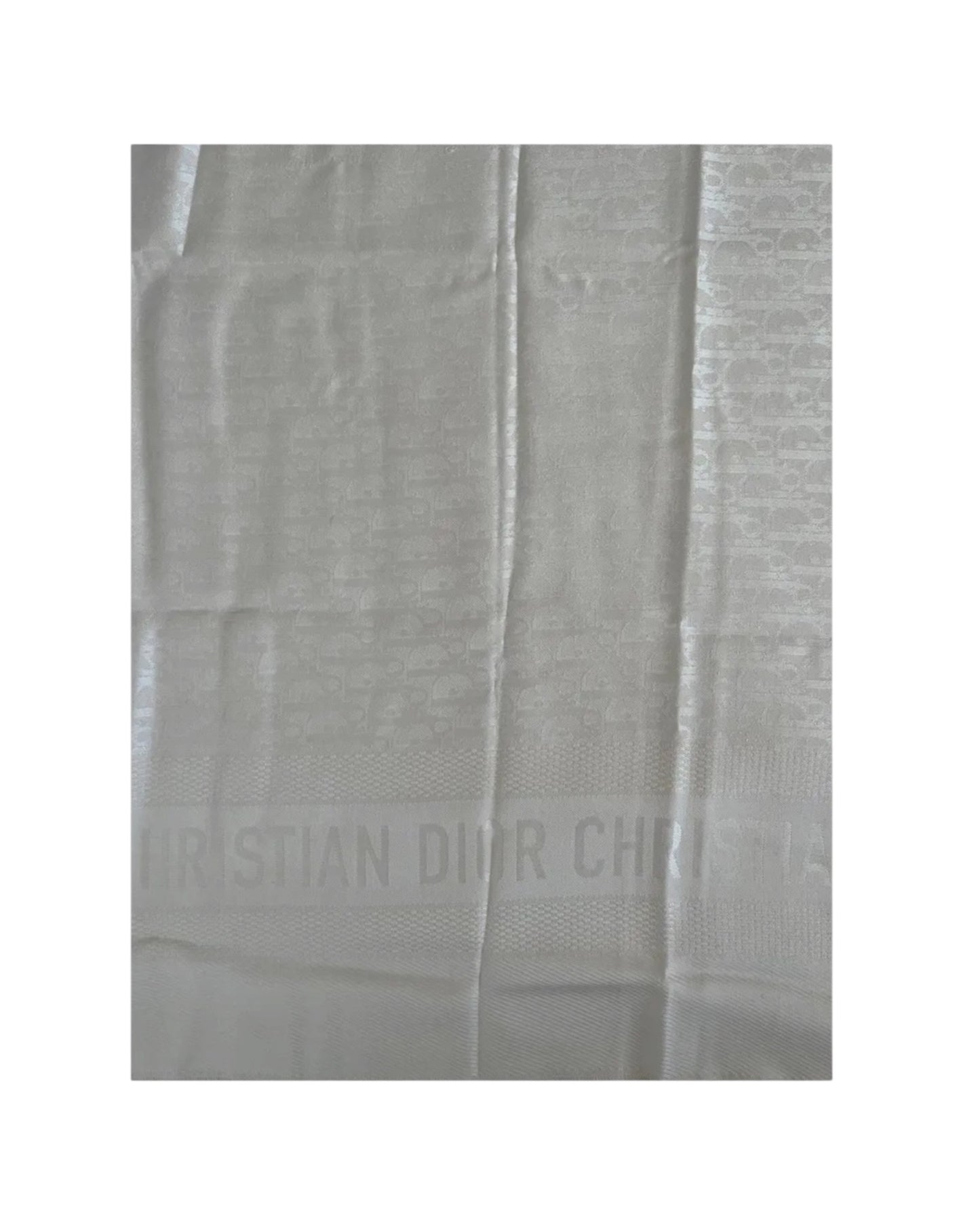 Dior Cannage Silk Blend Scarf Cream Beige | 142cm x 140cm