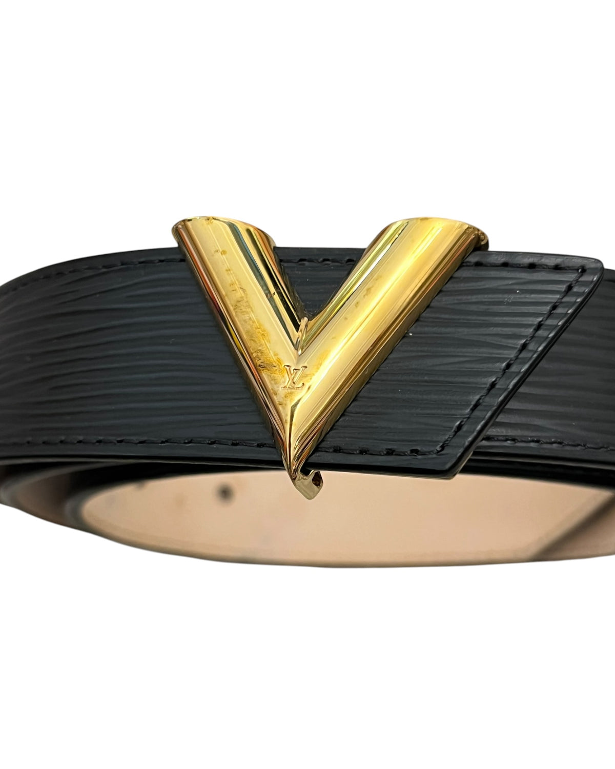 Louis Vuitton Twist 40mm Belt Black Epi Leather Gold Hardware