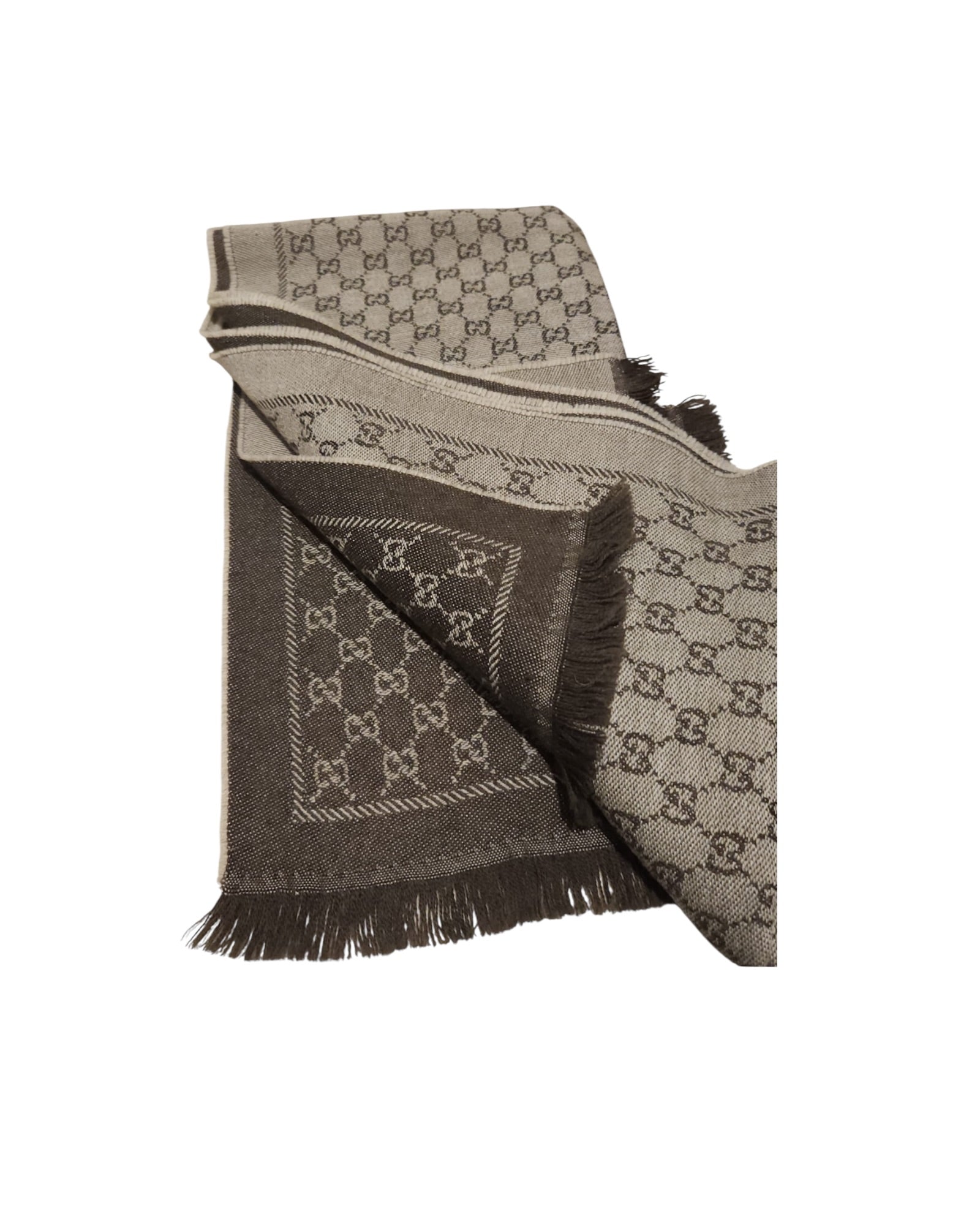 Gucci GG Monogram Scarf | Brown & Beige - The Luxury Savvy