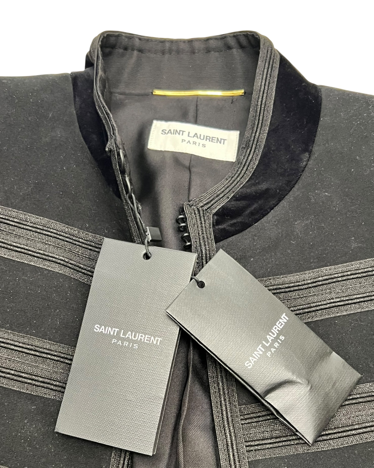 Saint Laurent Black Moleskin Military Jacket – Size 40