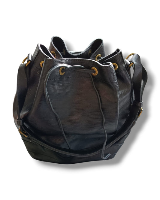 Louis Vuitton Vintage Noé Bucket Bag Black Epi Leather Gold-Tone Hardware - The Luxury Savvy
