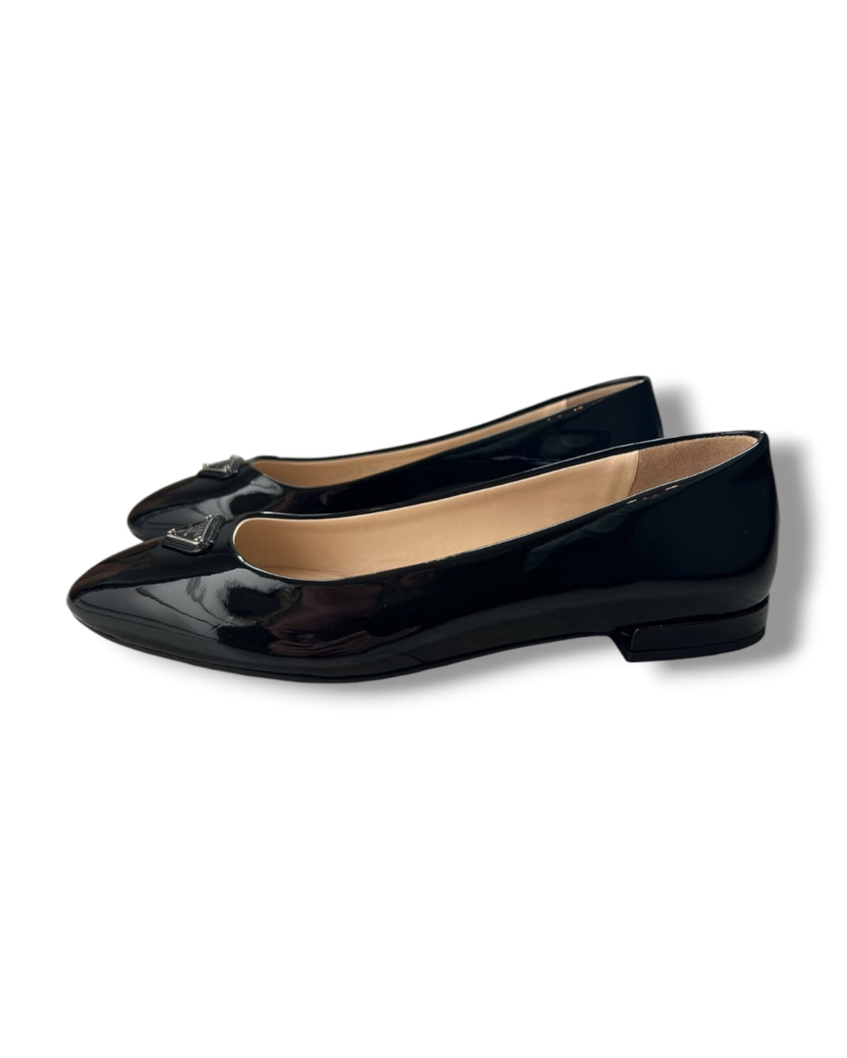 Prada Black Patent Leather Ballet Flats